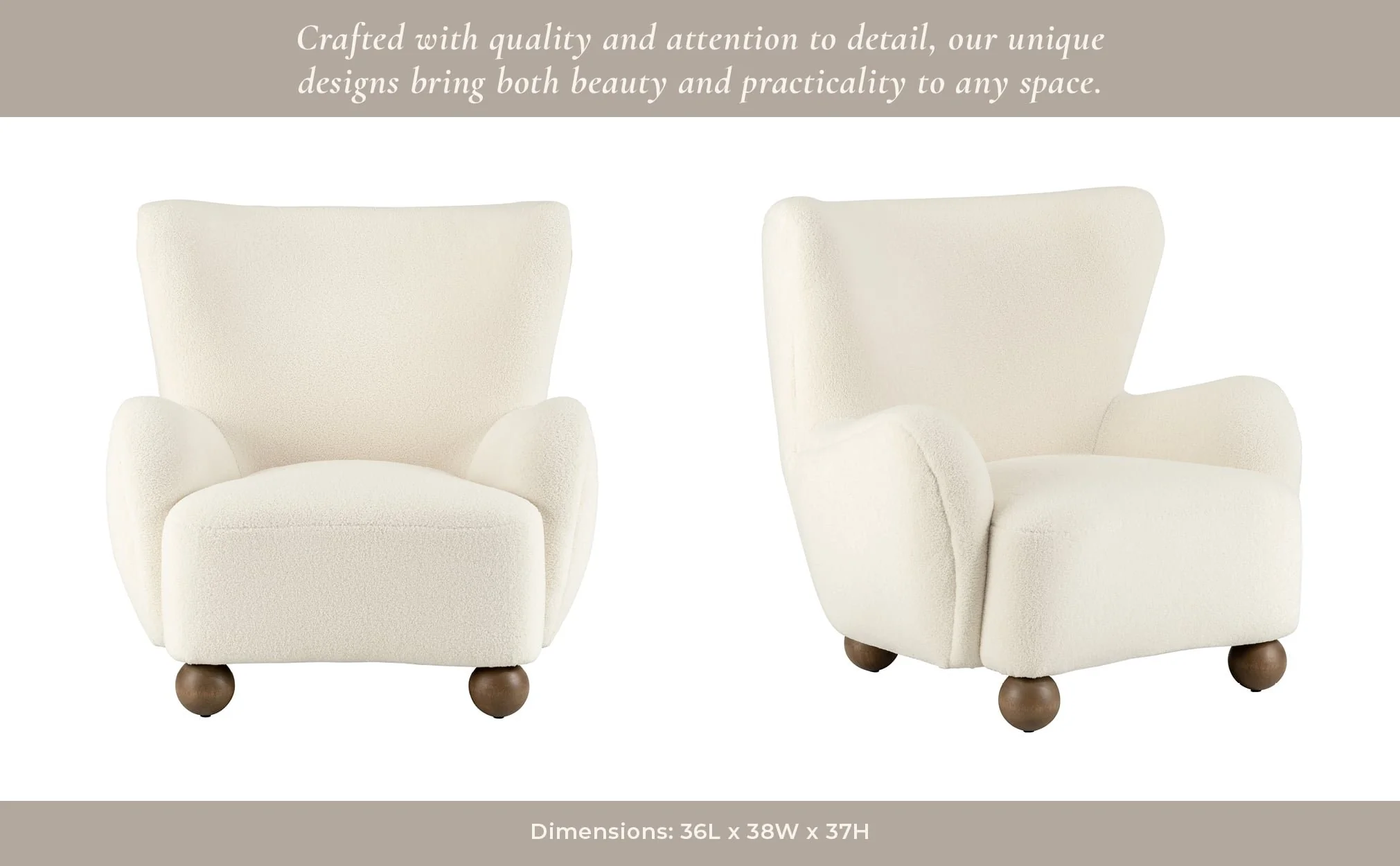 Wingback Occasional Chair, Beige - Image 15