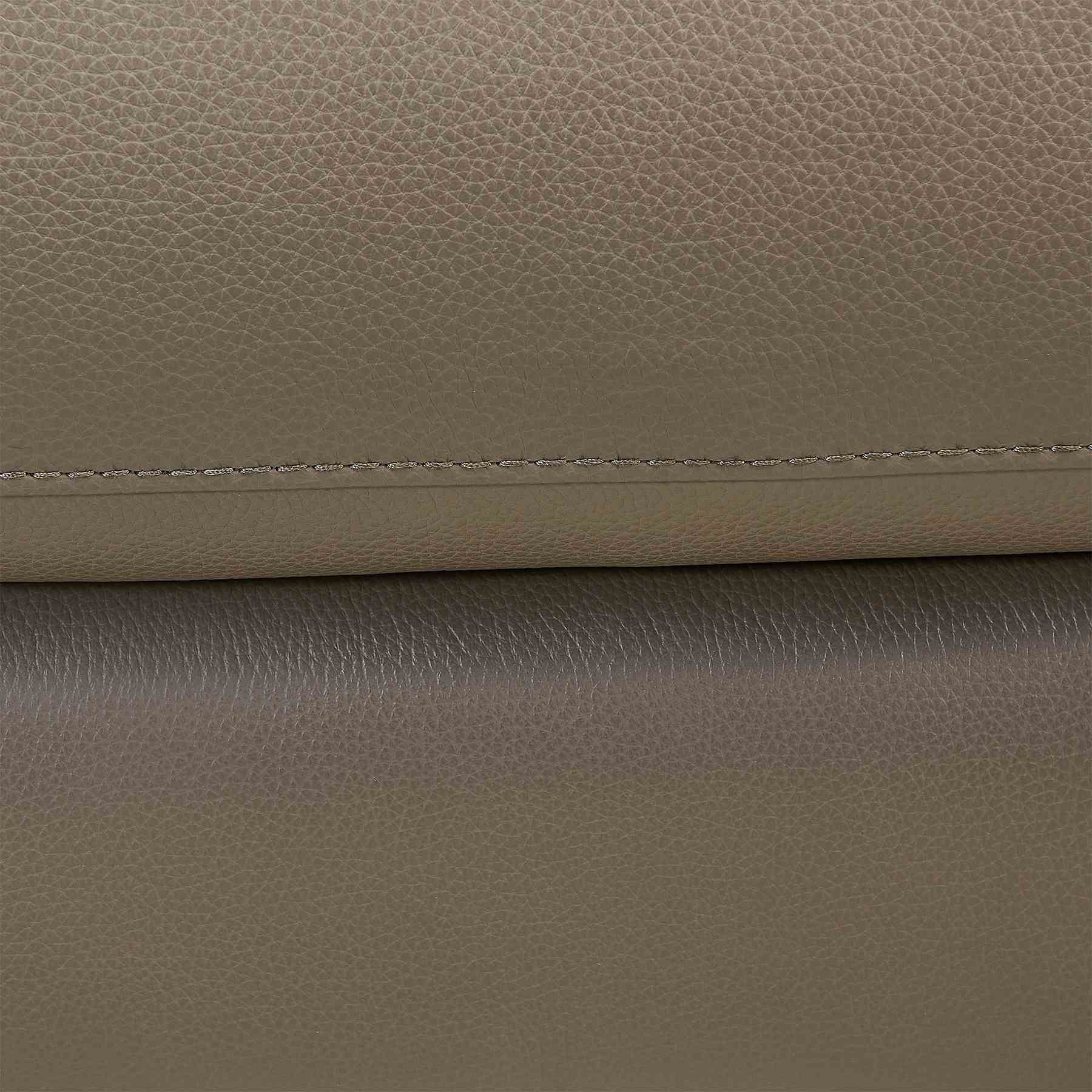 Wisteria Contemporary Loveseat in Light Brown Wood Finish and Taupe Genuine Leather - Image 8