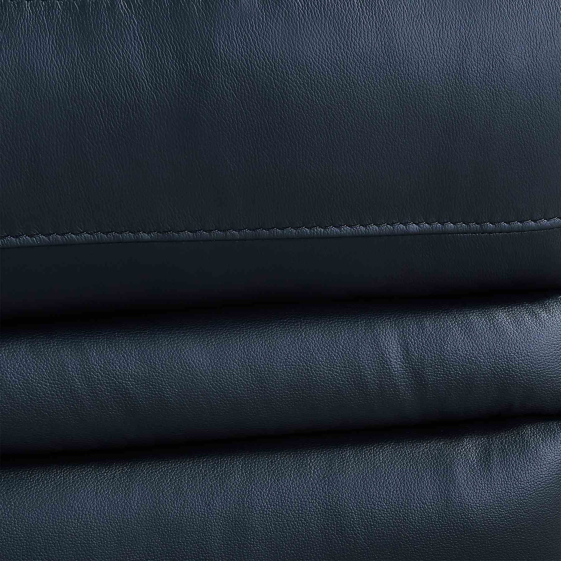 Wolfe Contemporary Recliner in Black Genuine Leather - Image 8