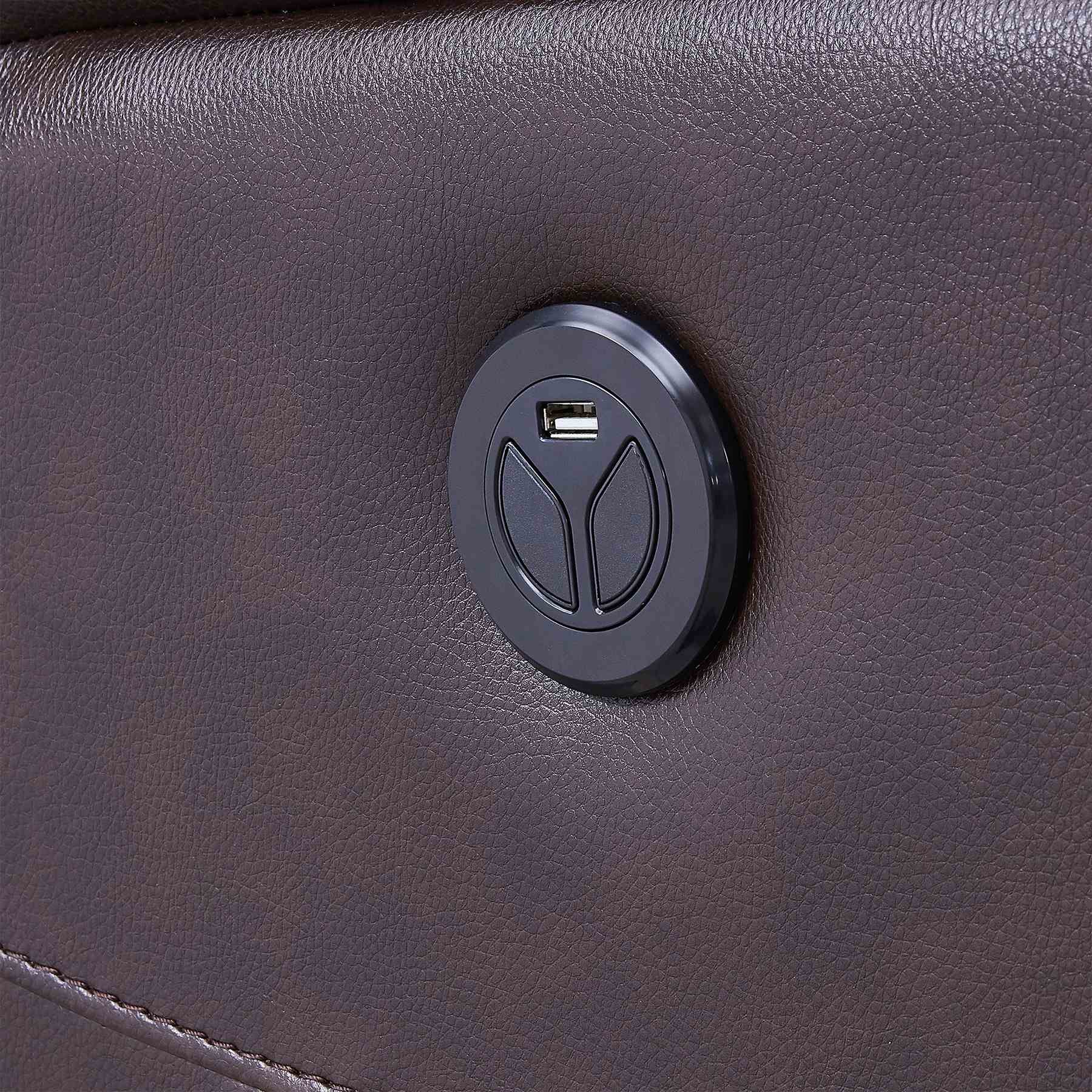 Wolfe Contemporary Recliner in Dark Brown Genuine Leather - Image 7