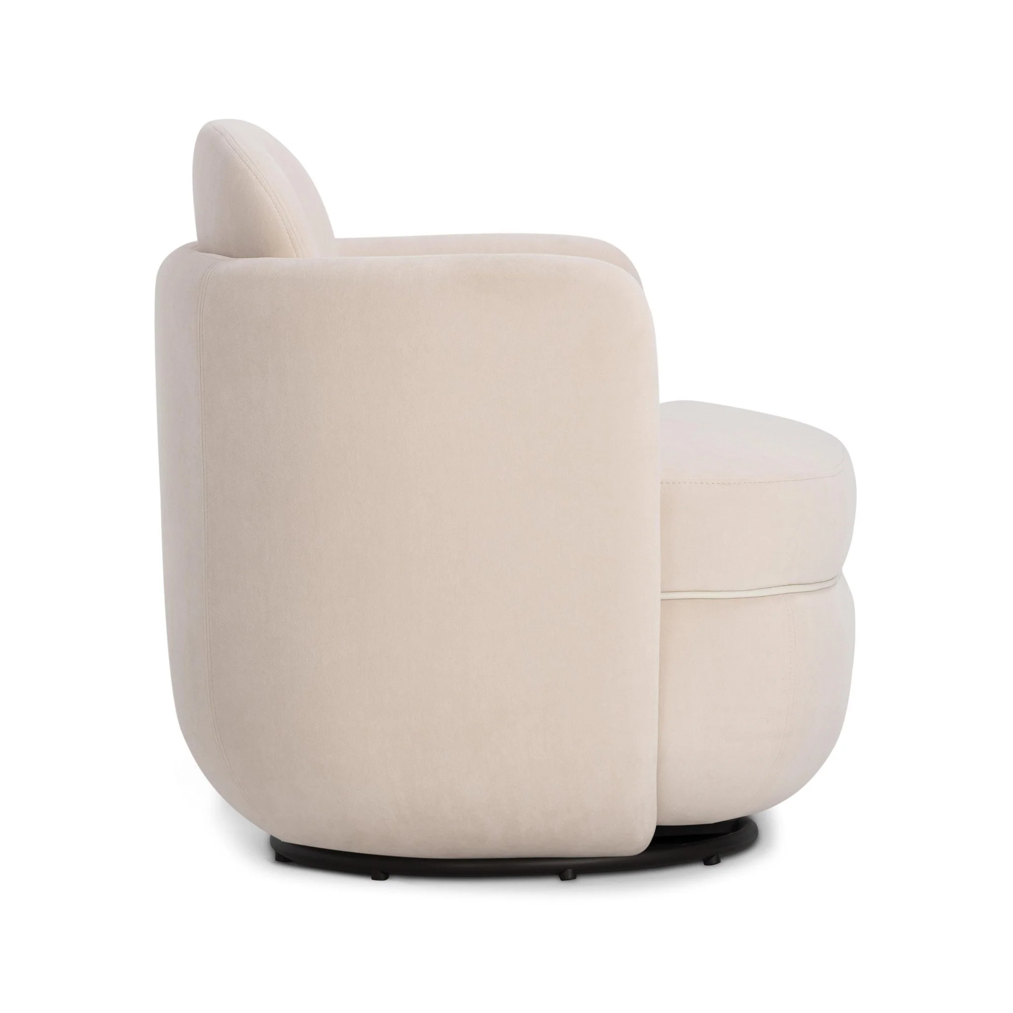 Wolfie Light Blush Velvet Swivel Chair - Image 4