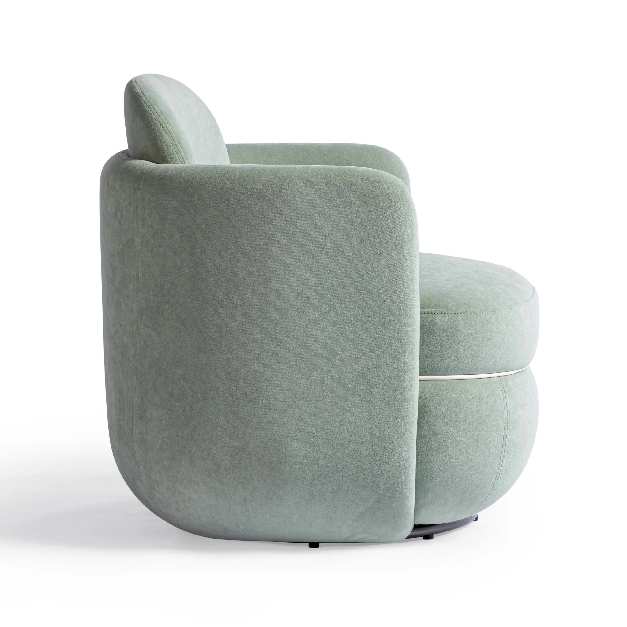 Wolfie Mint Green Velvet Swivel Chair - Image 4