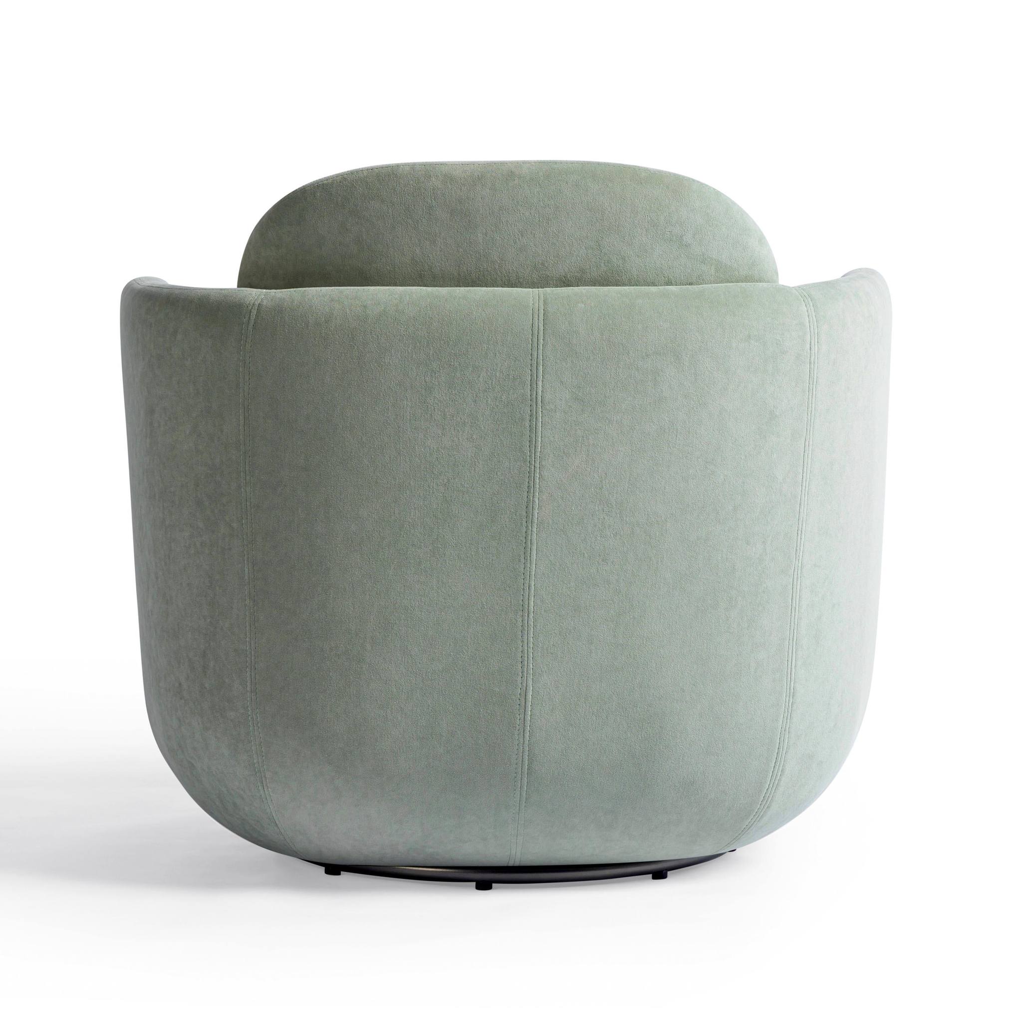 Wolfie Mint Green Velvet Swivel Chair - Image 5