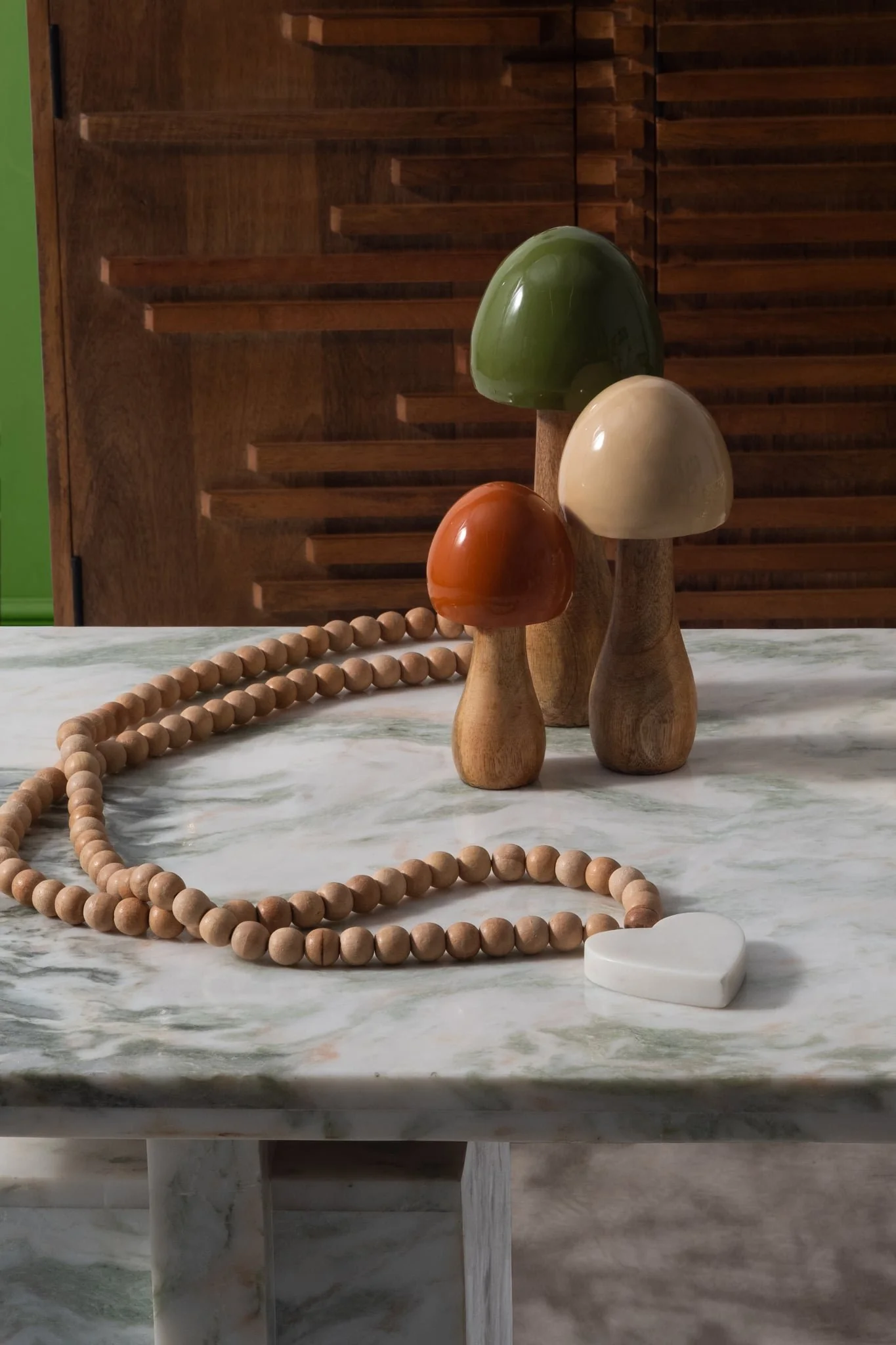 Wood, 10" Coned Mushroom, Olive - Image 9