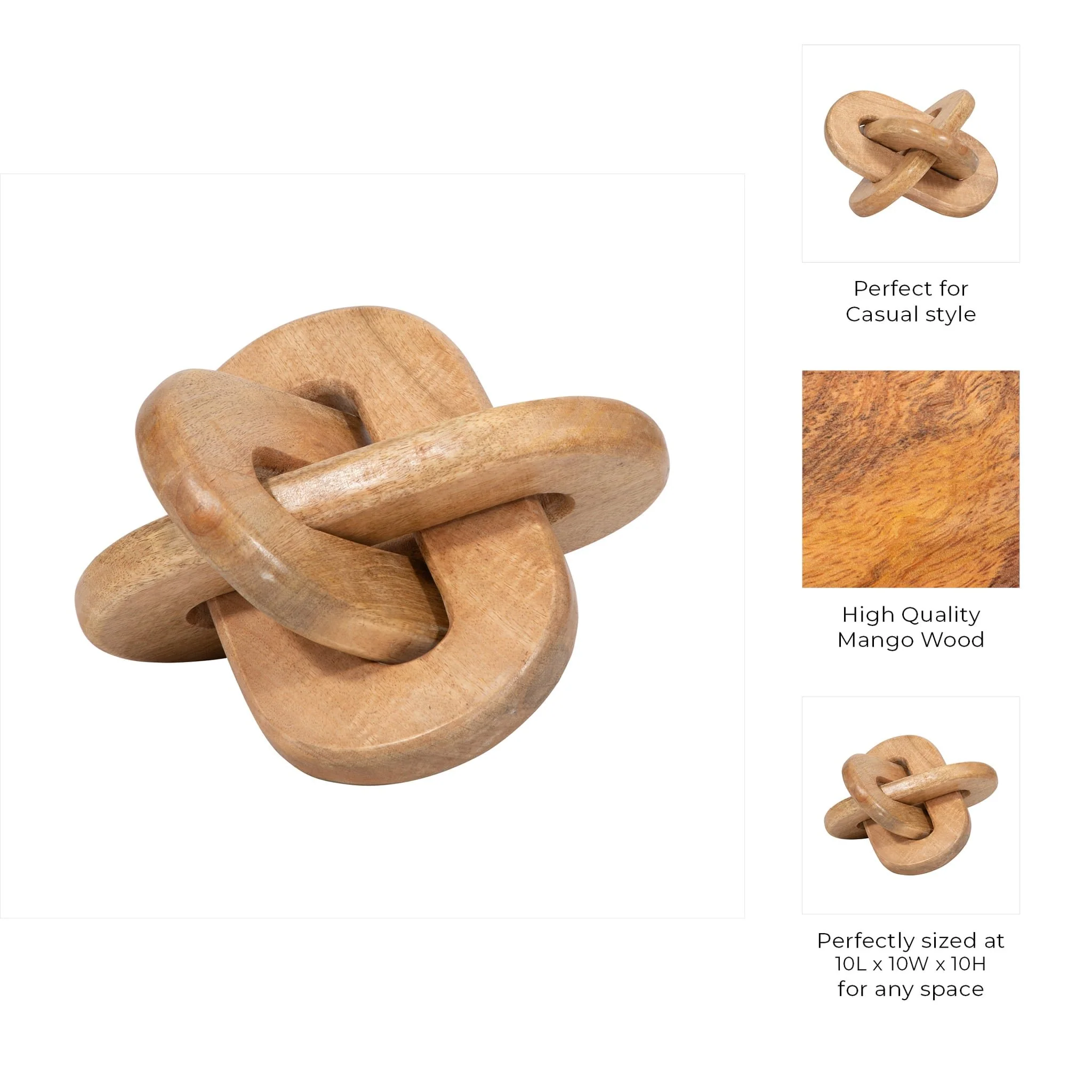 Wood, 10" Decorative Knot, Natural - Image 3