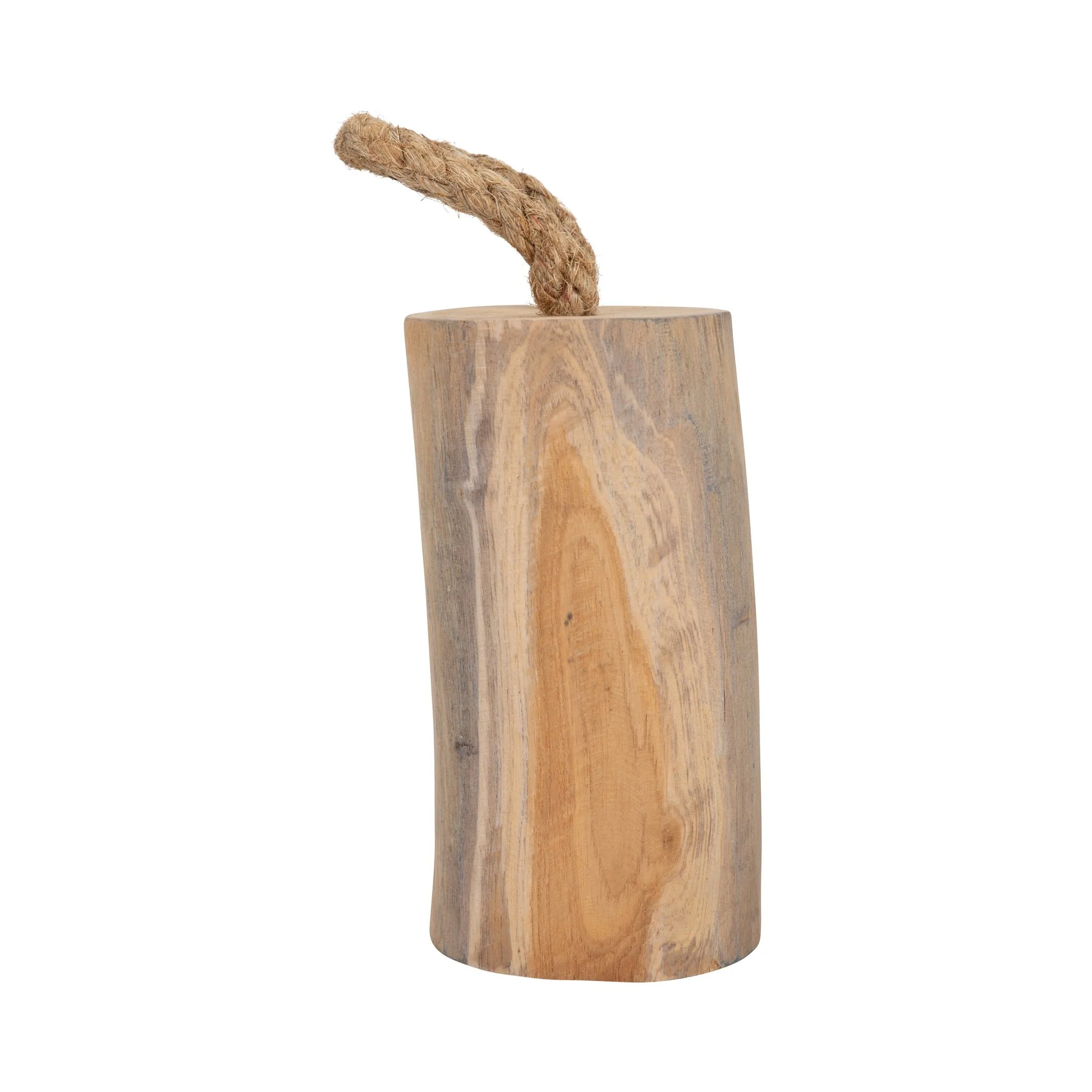 Wood, 10" Door Stopper W/ Handle, Natural - Image 3