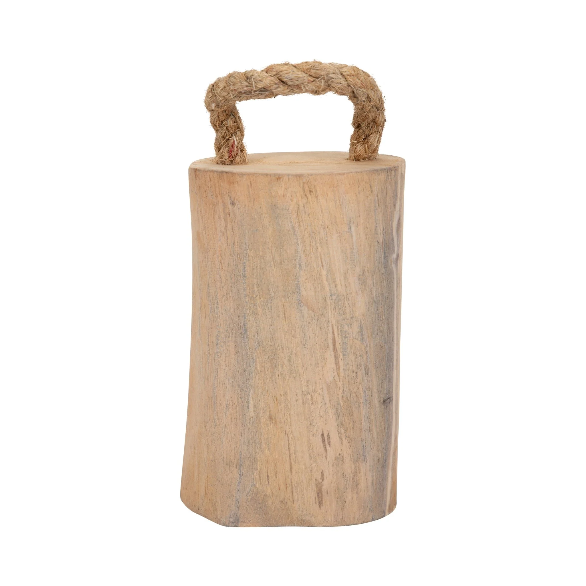 Wood, 10" Door Stopper W/ Handle, Natural - Image 4