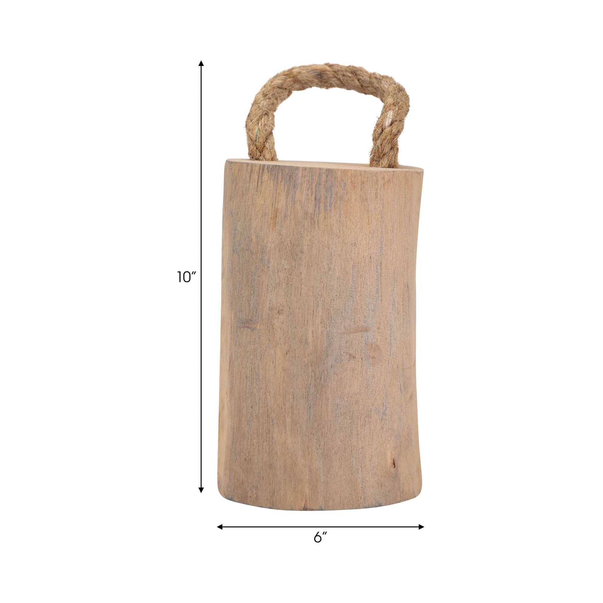 Wood, 10" Door Stopper W/ Handle, Natural - Image 8