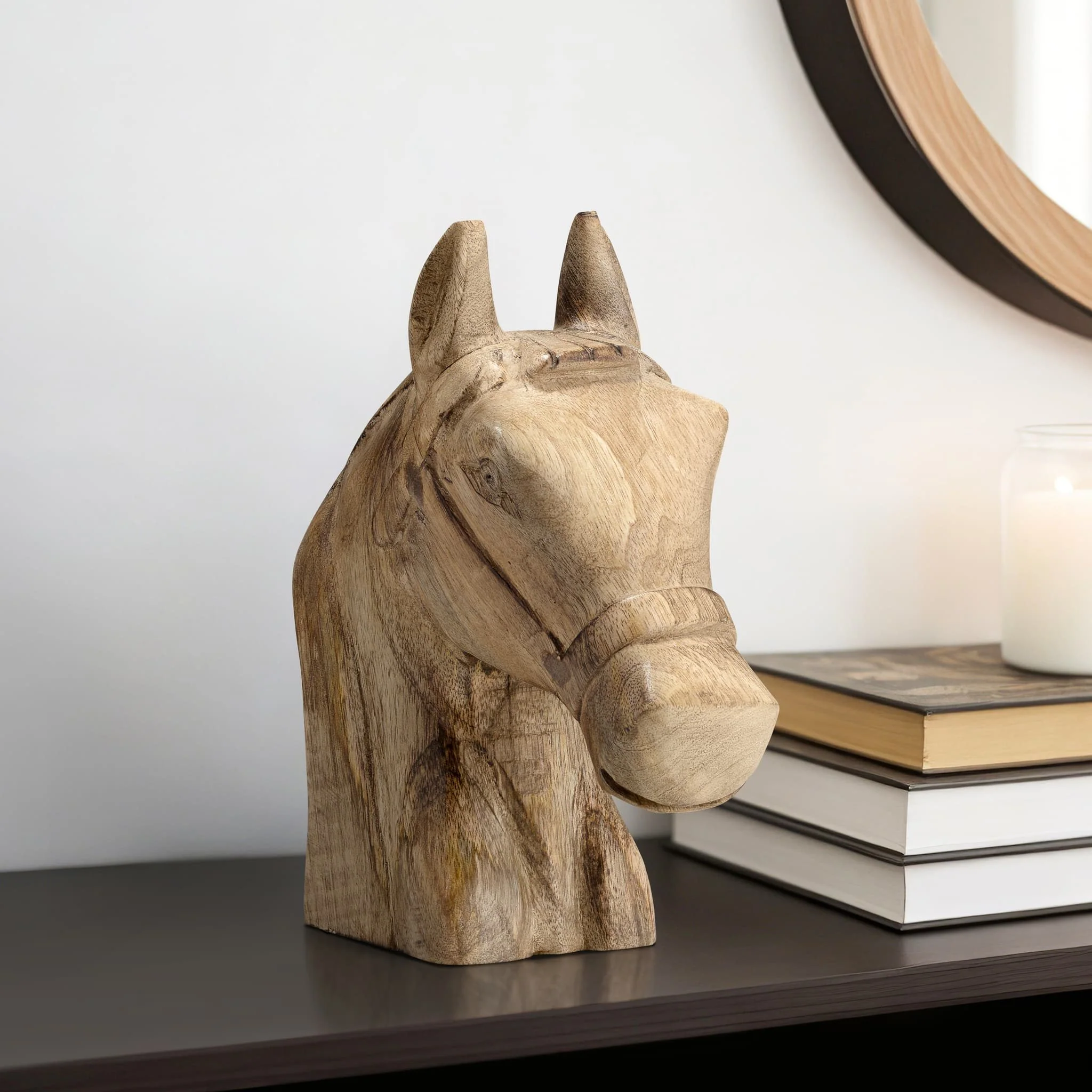 Wood, 10"h Horse Head Deco, Brown - Image 10
