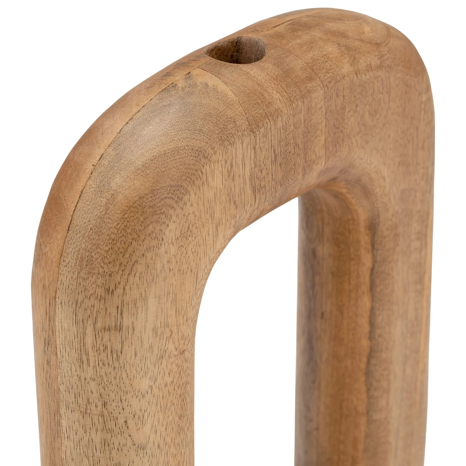Wood, 10"h Horseshoe Vase, Brown - Image 5