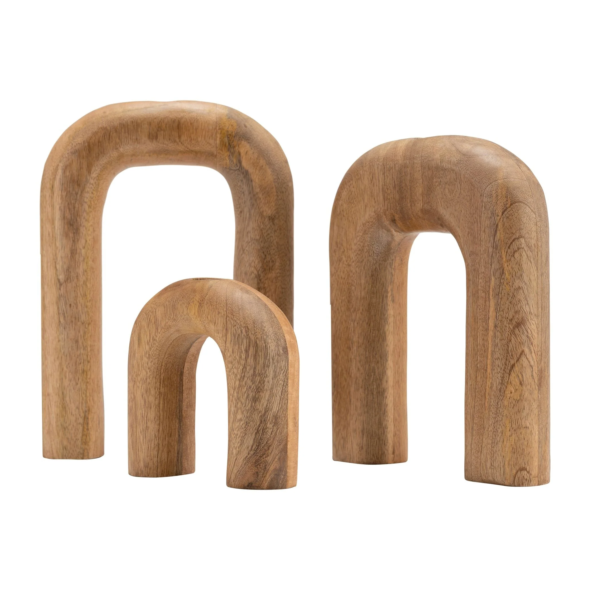 Wood, 10"h Horseshoe Vase, Brown - Image 8