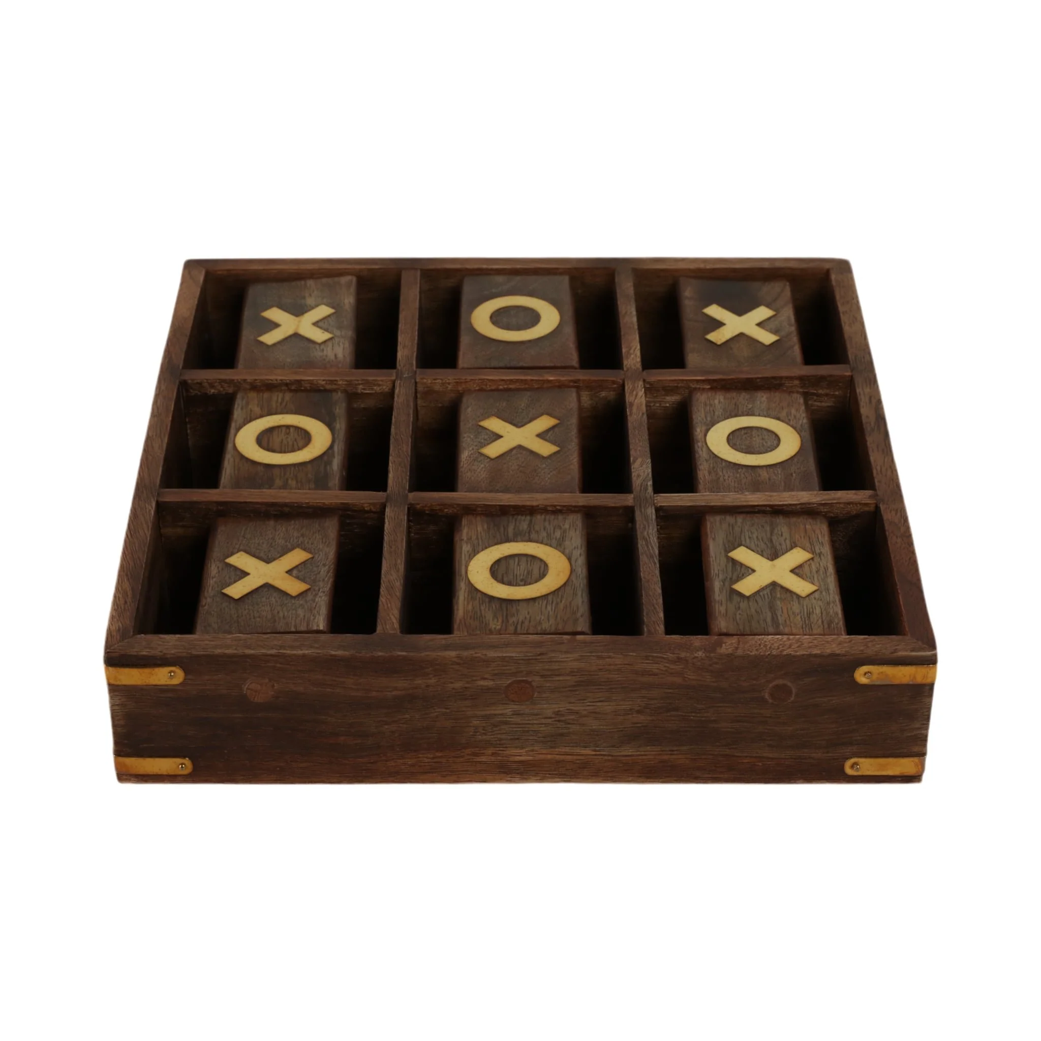 Wood, 10x10 Revolving Tic Tac Toe, Brown - Image 3