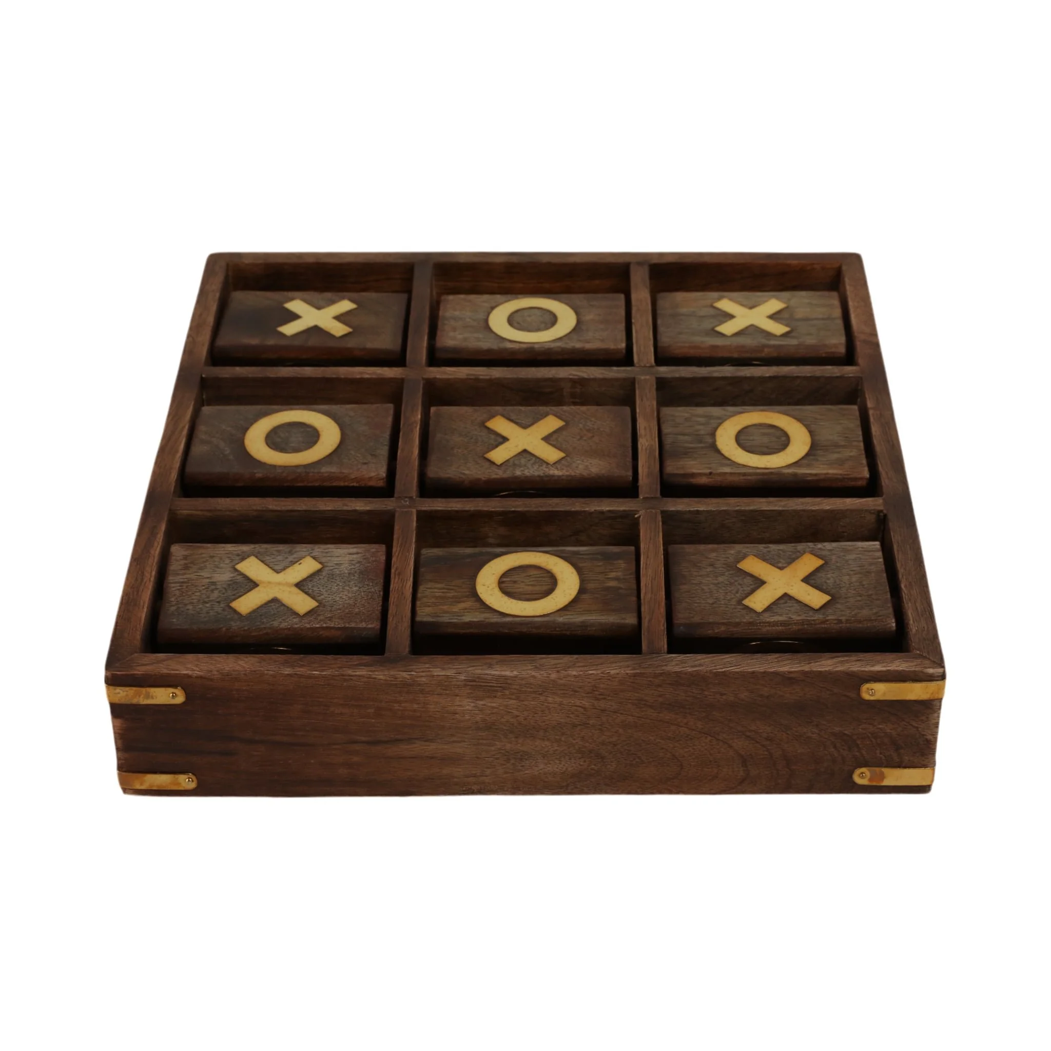 Wood, 10x10 Revolving Tic Tac Toe, Brown - Image 4