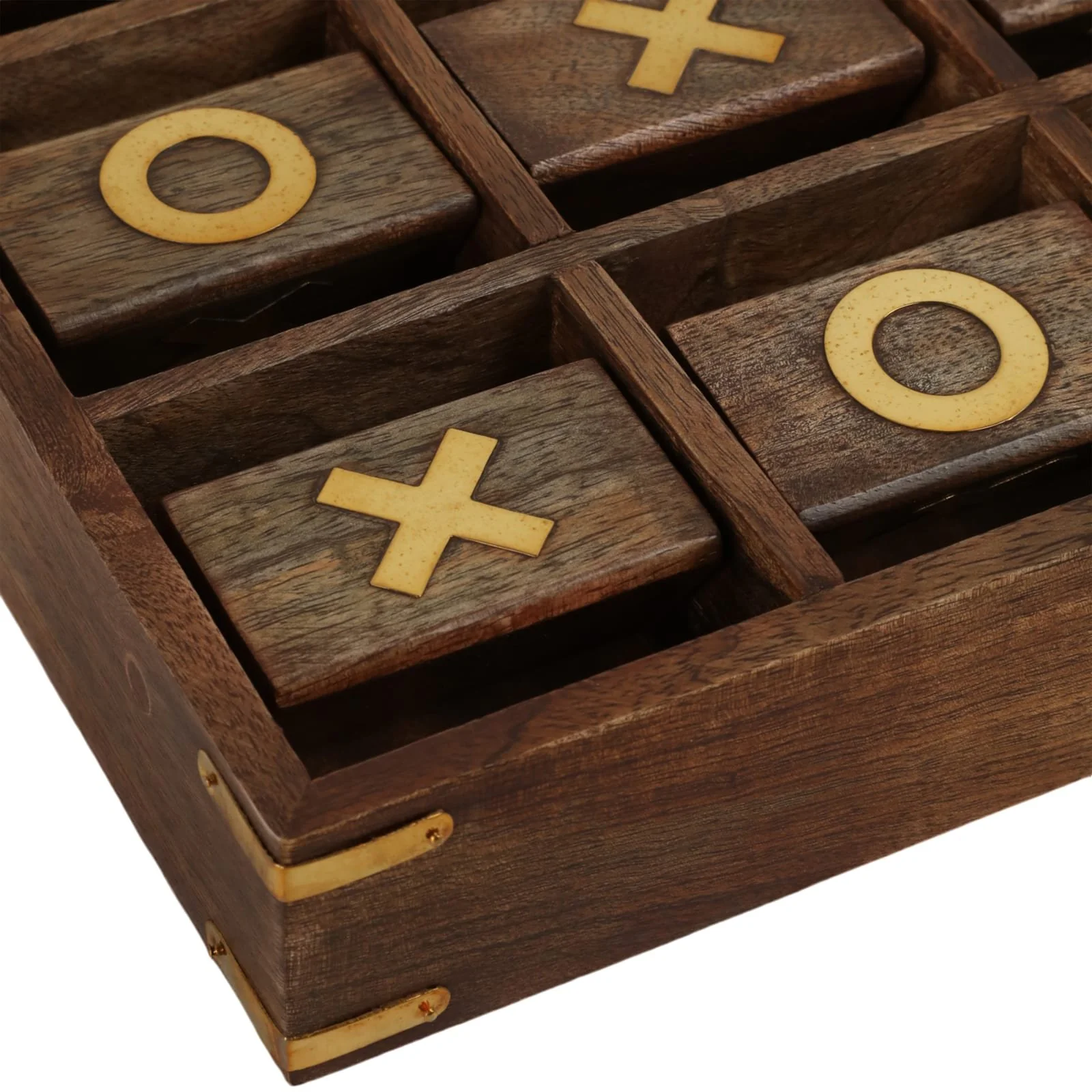 Wood, 10x10 Revolving Tic Tac Toe, Brown - Image 5