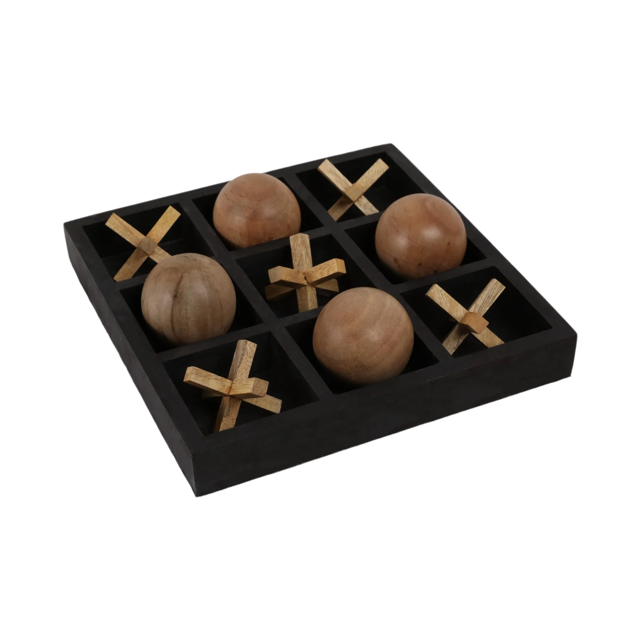 Wood, 10x10 Tic Tac Toe Board Game, Black - Image 2