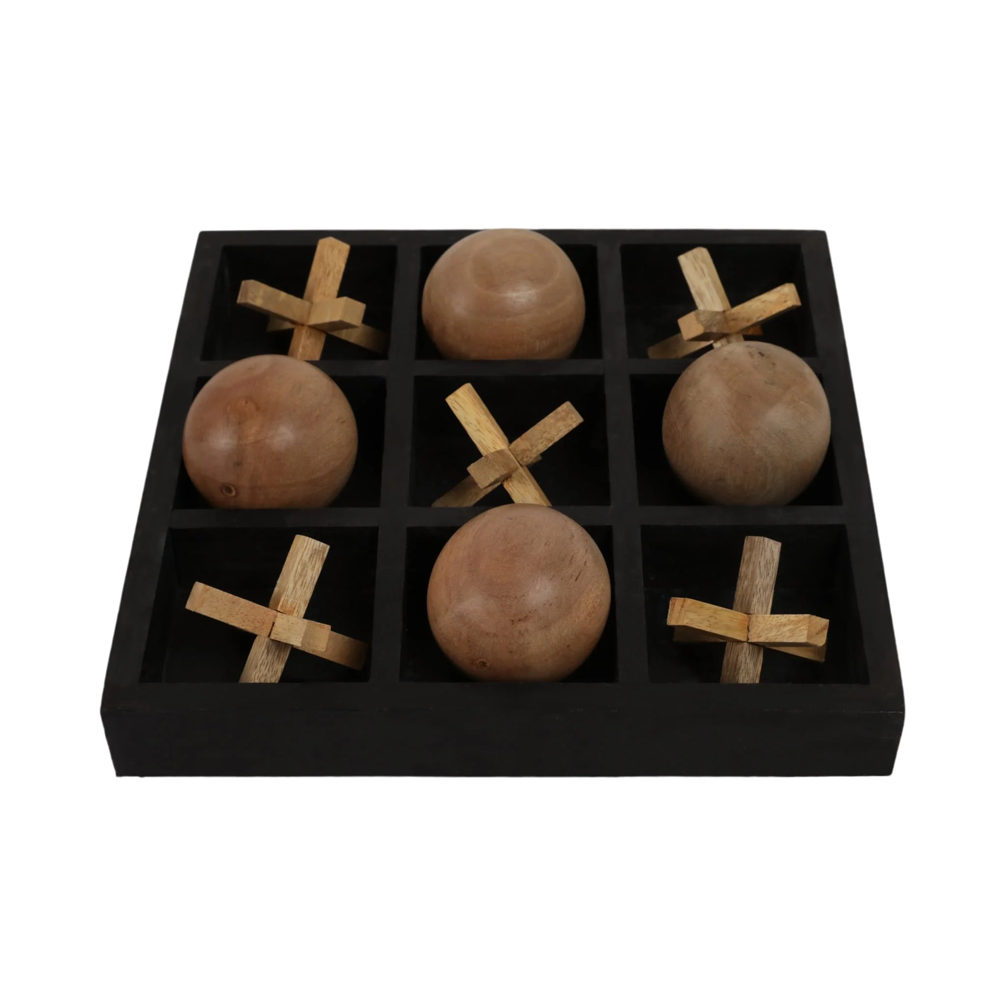 Wood, 10x10 Tic Tac Toe Board Game, Black - Image 4