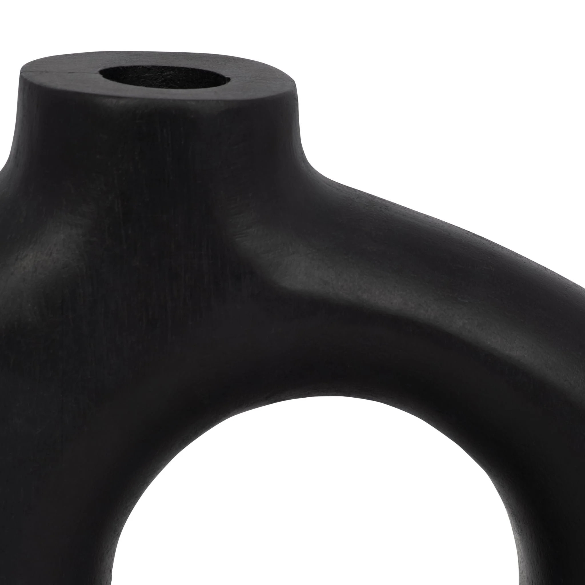 Wood, 10x7"h Cut-out Vase, Black - Image 5