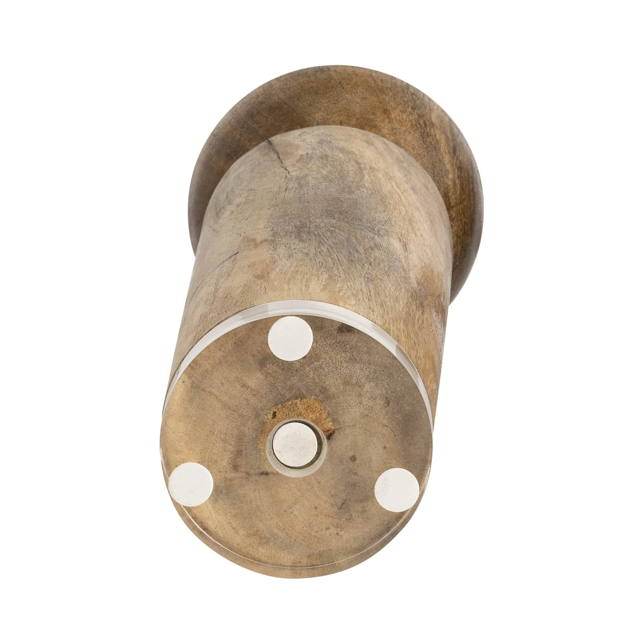 Wood, 11" Acrylic Detail Taper Candleholder, Natur - Image 5