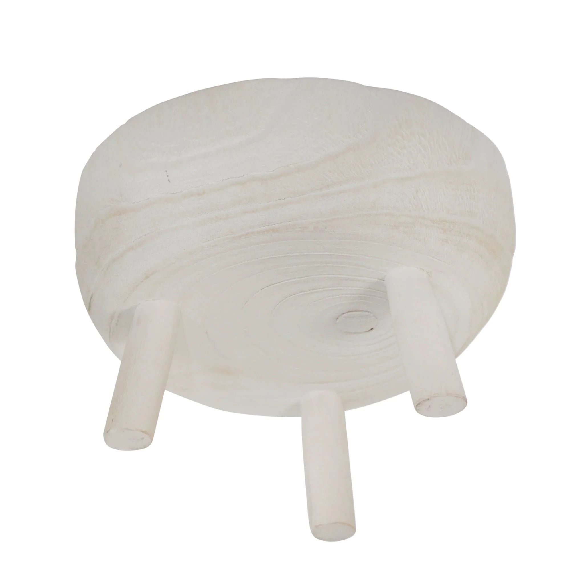 Wood 11" Bowl With Legs, White - Image 4
