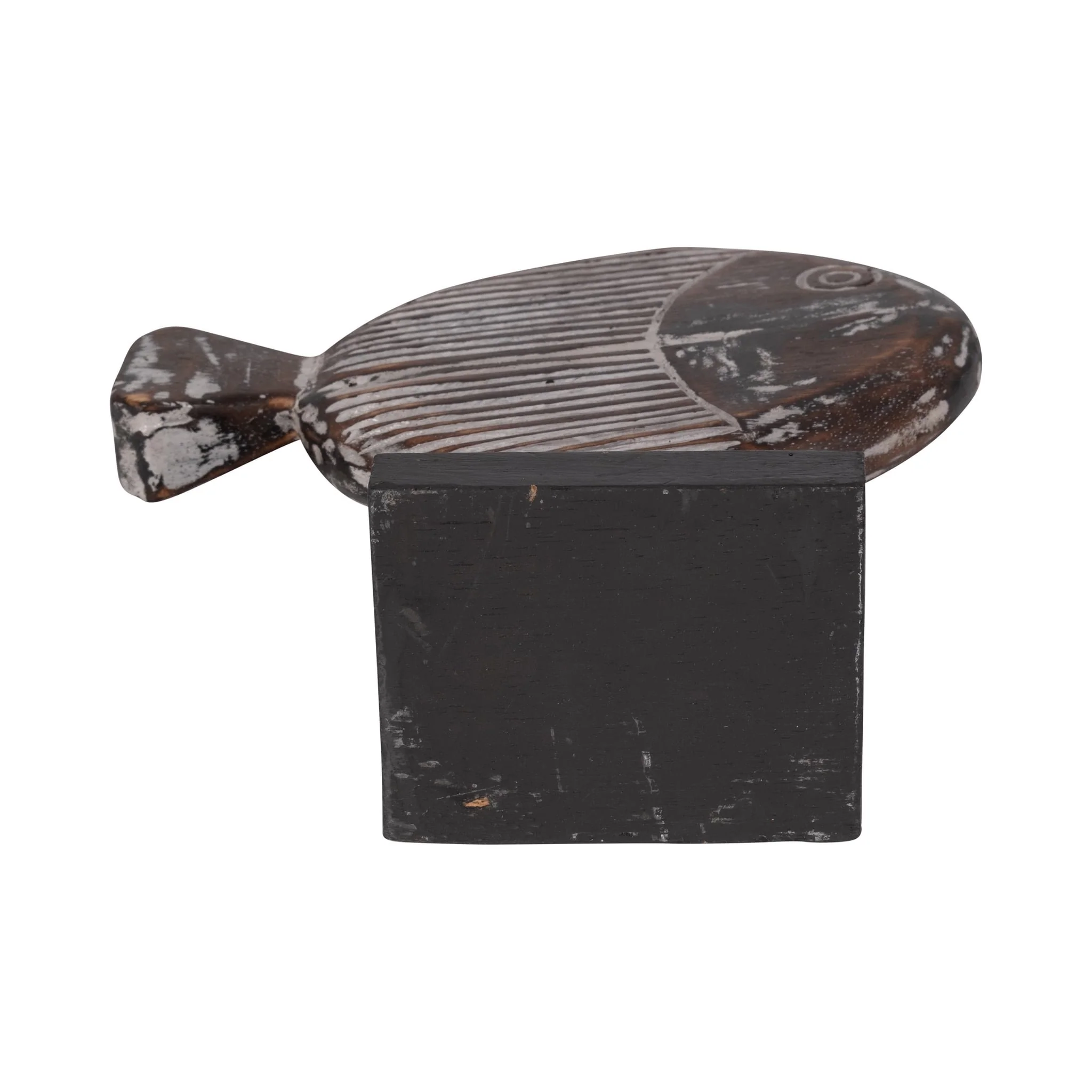 Wood, 11"h Fish On Stand, Gray - Image 7