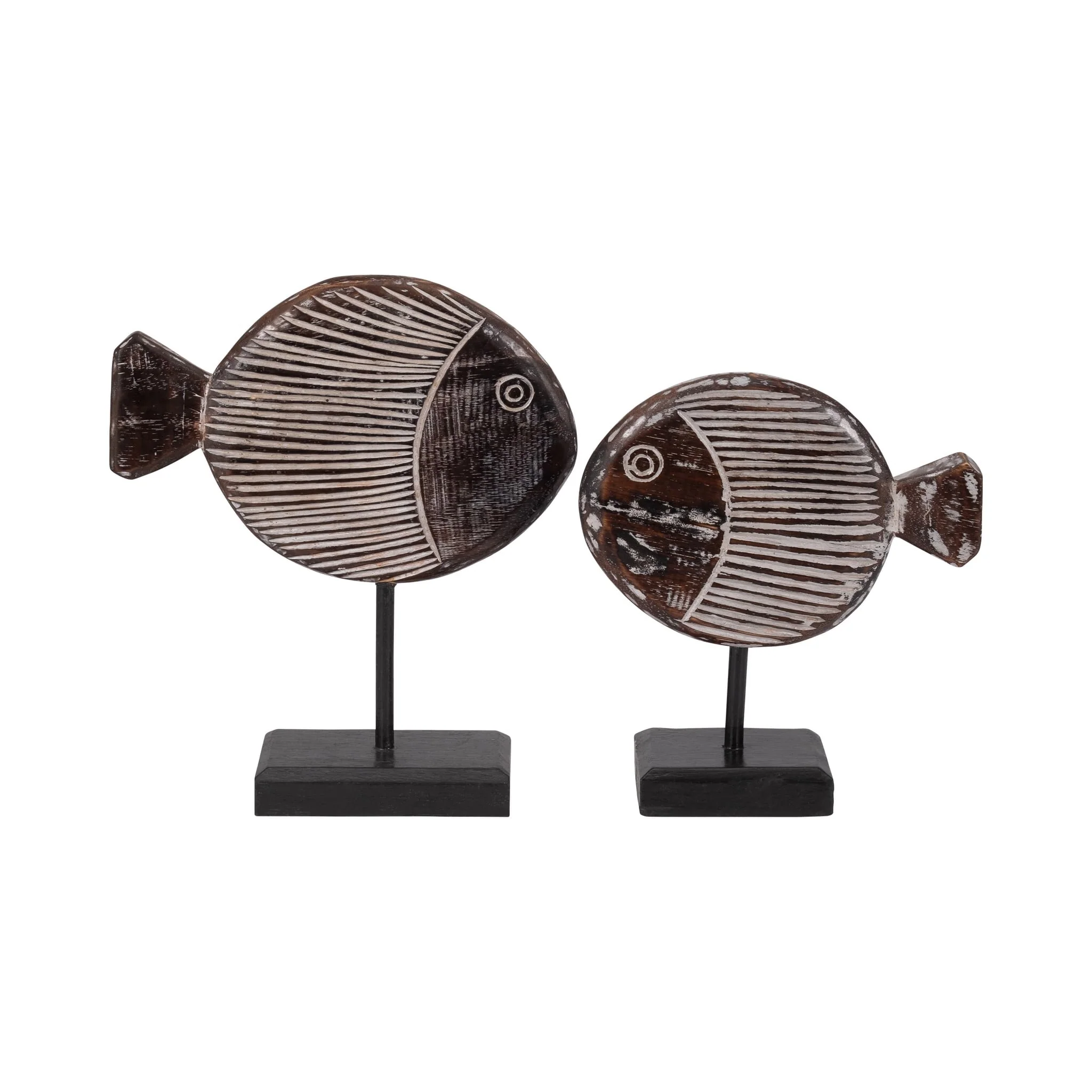 Wood, 11"h Fish On Stand, Gray - Image 8