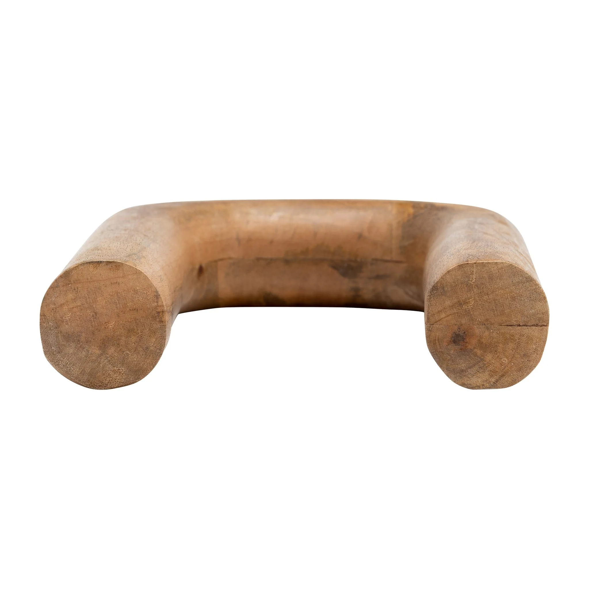 Wood, 11"h Horseshoe Vase, Brown - Image 7