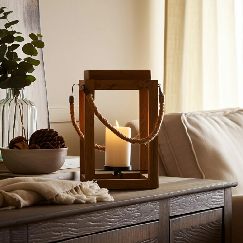 Wood, 11"h Open Lantern Holder, Brown - Image 10