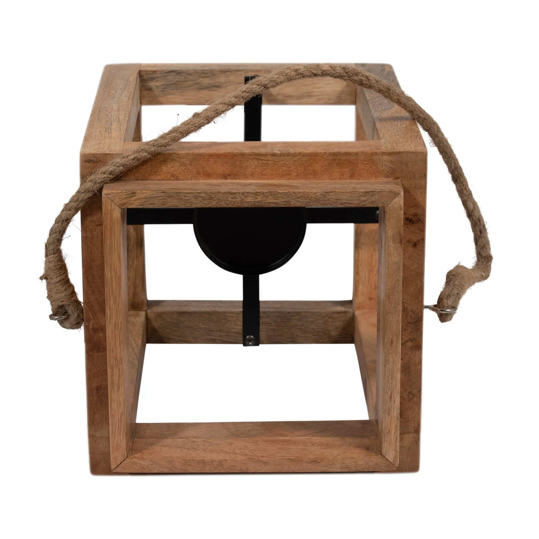 Wood, 11"h Open Lantern Holder, Brown - Image 6