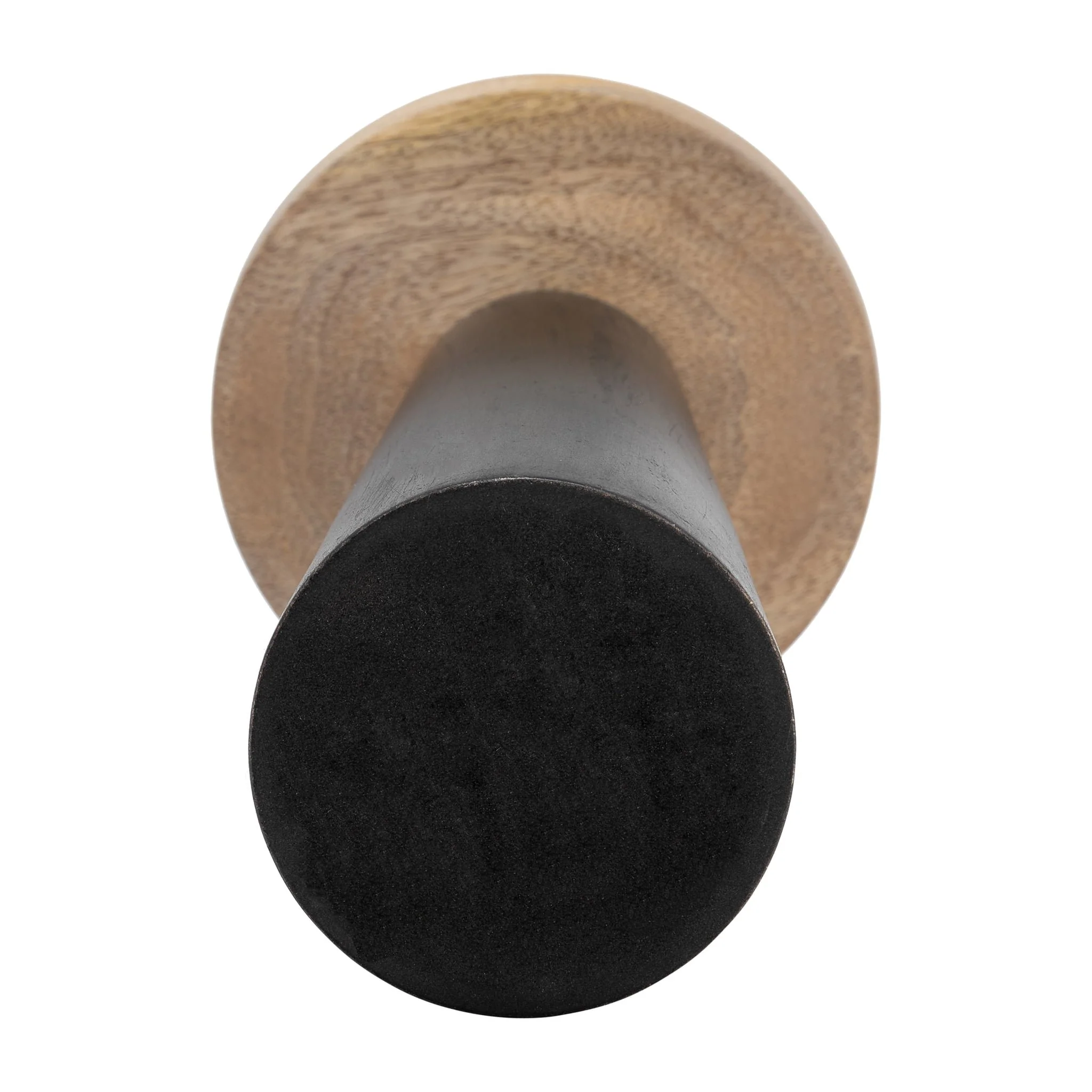 Wood, 12" Flat Candle Holder Stand, Black/natural - Image 5