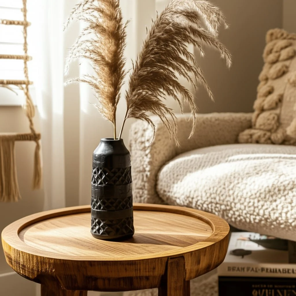 Wood 12" Stained Vase, Black - Image 11