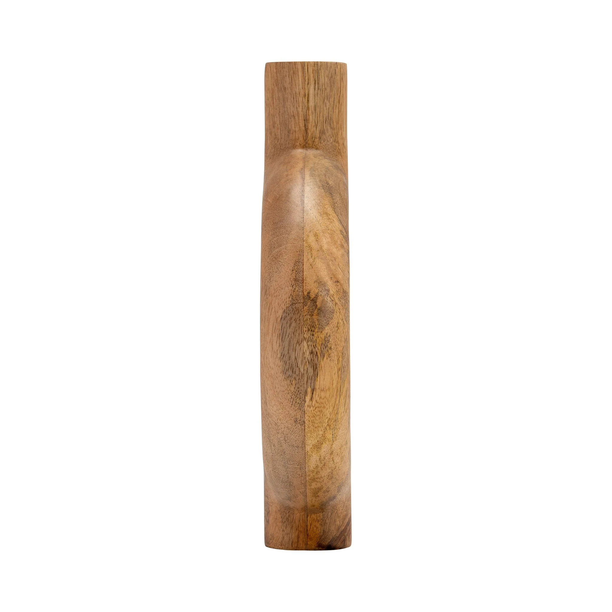 Wood, 12"h Donut Shaped Vase, Brown - Image 4