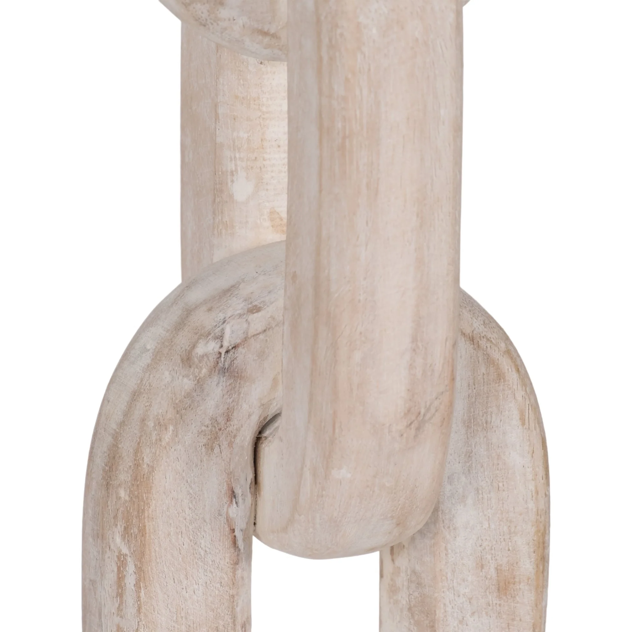 Wood, 14" Chain Pillar Candle Holder, White - Image 5