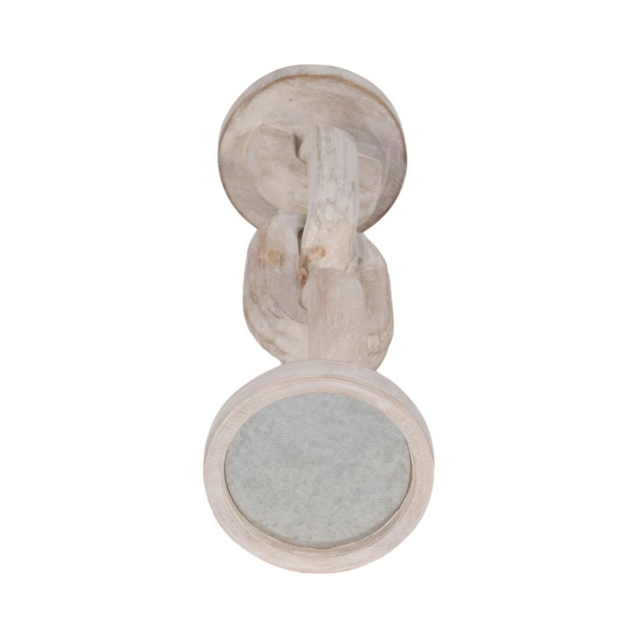 Wood, 14" Chain Pillar Candle Holder, White - Image 6