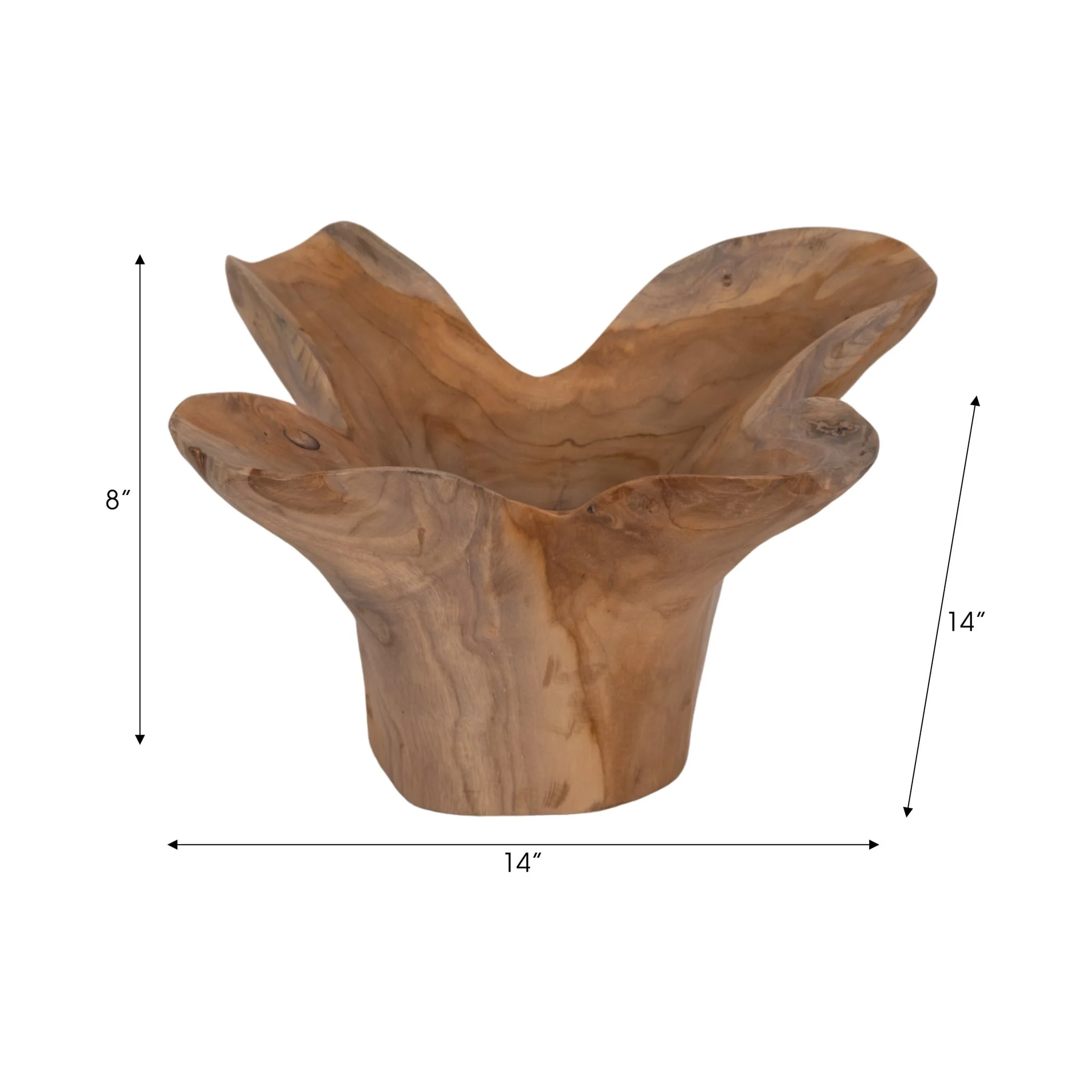 Wood, 14" Teak Bowl, Natural - Image 7
