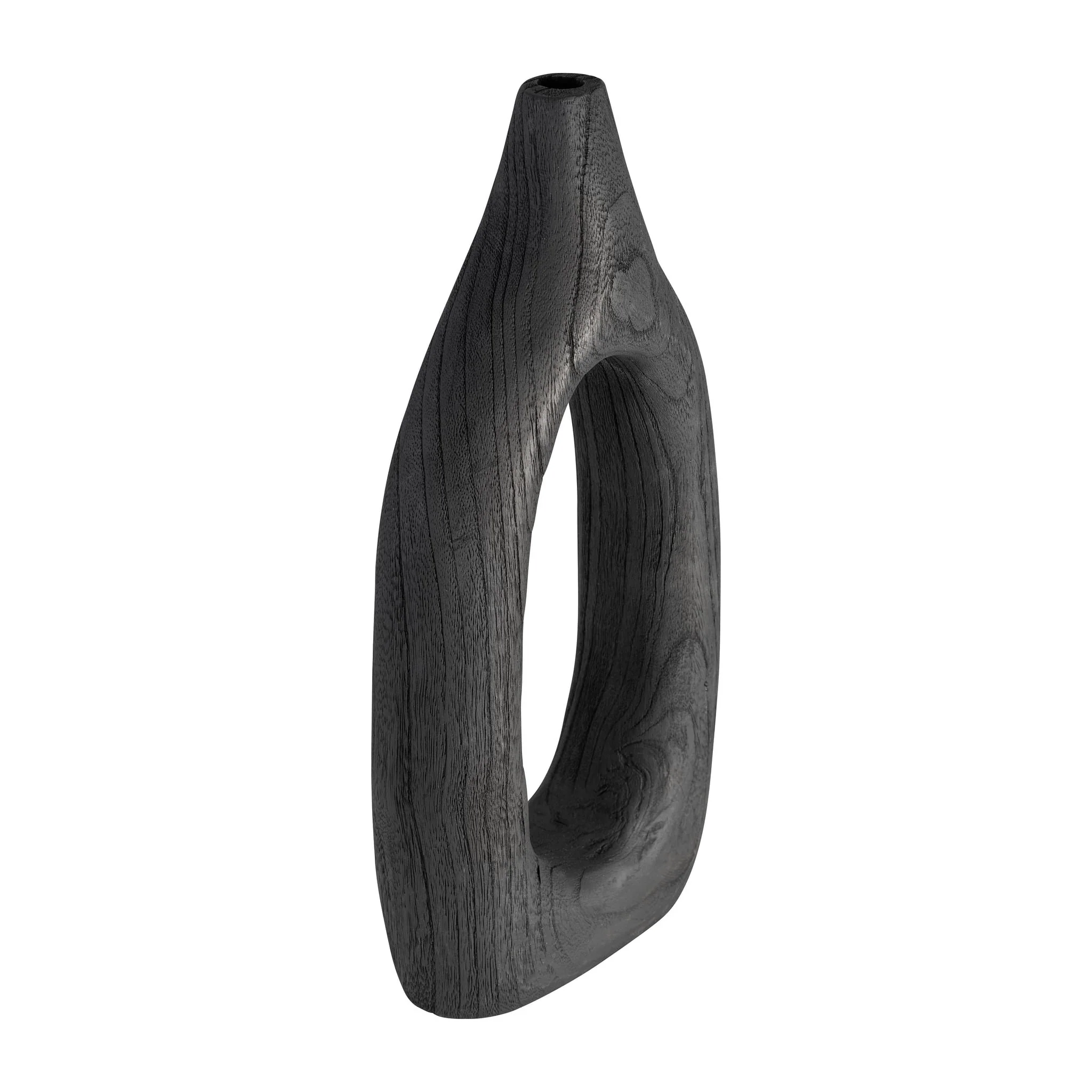 Wood, 14"h Cut-out Vase, Black - Image 5
