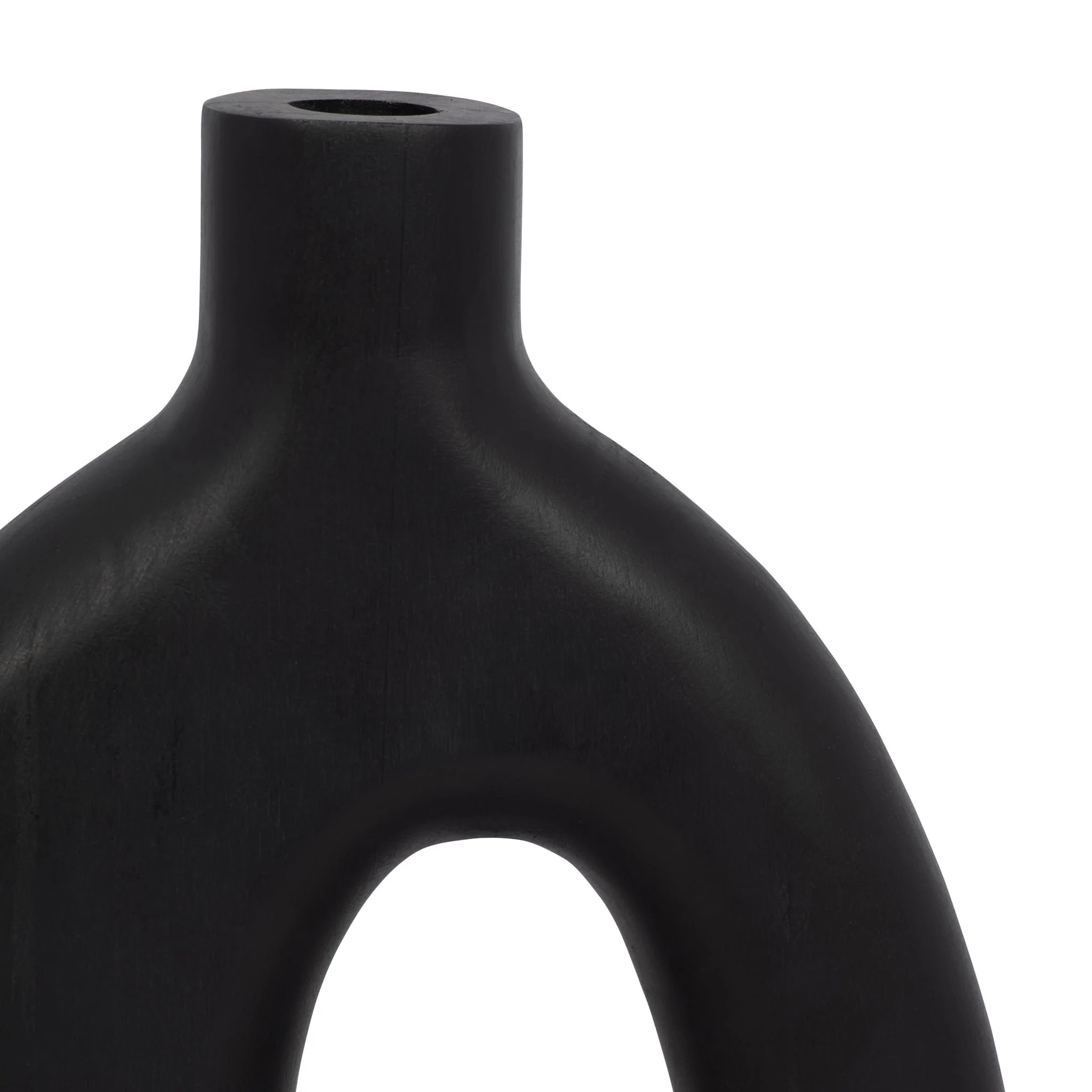 Wood, 14"h Cut-out Vase, Black - Image 5