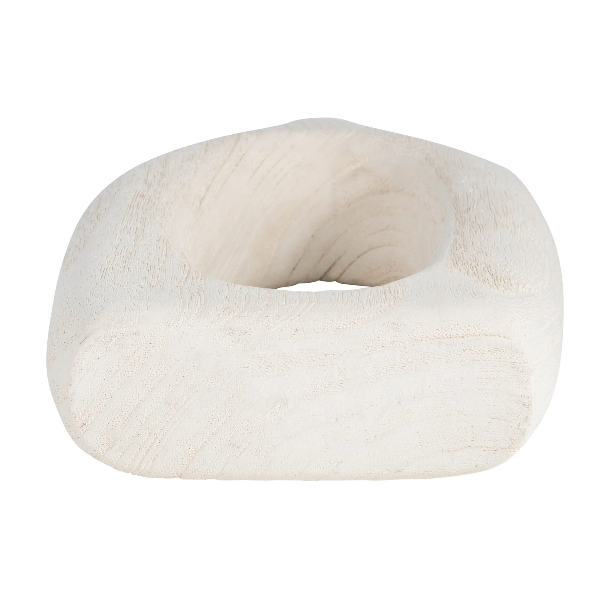 Wood, 14"h Cut-out Vase, White - Image 7