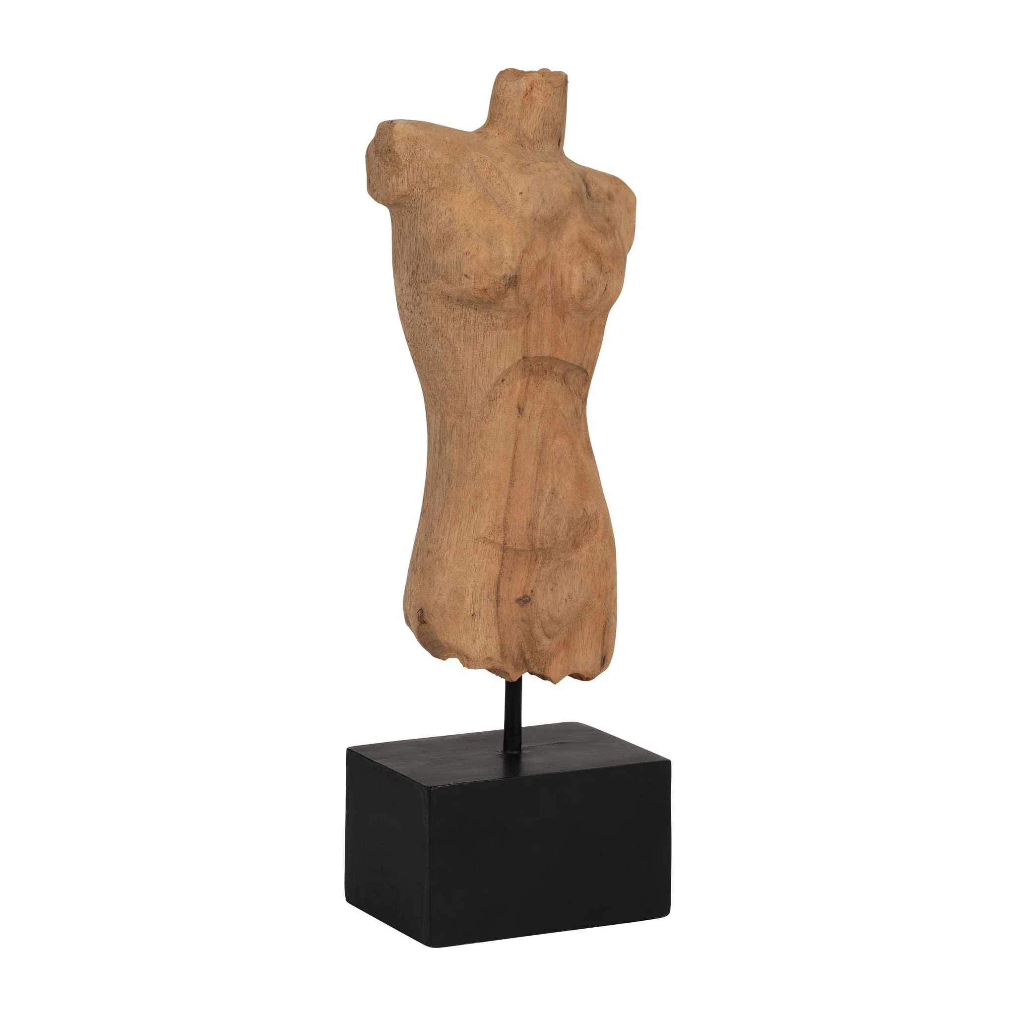 Wood, 15" Male Bust, Brown - Image 2