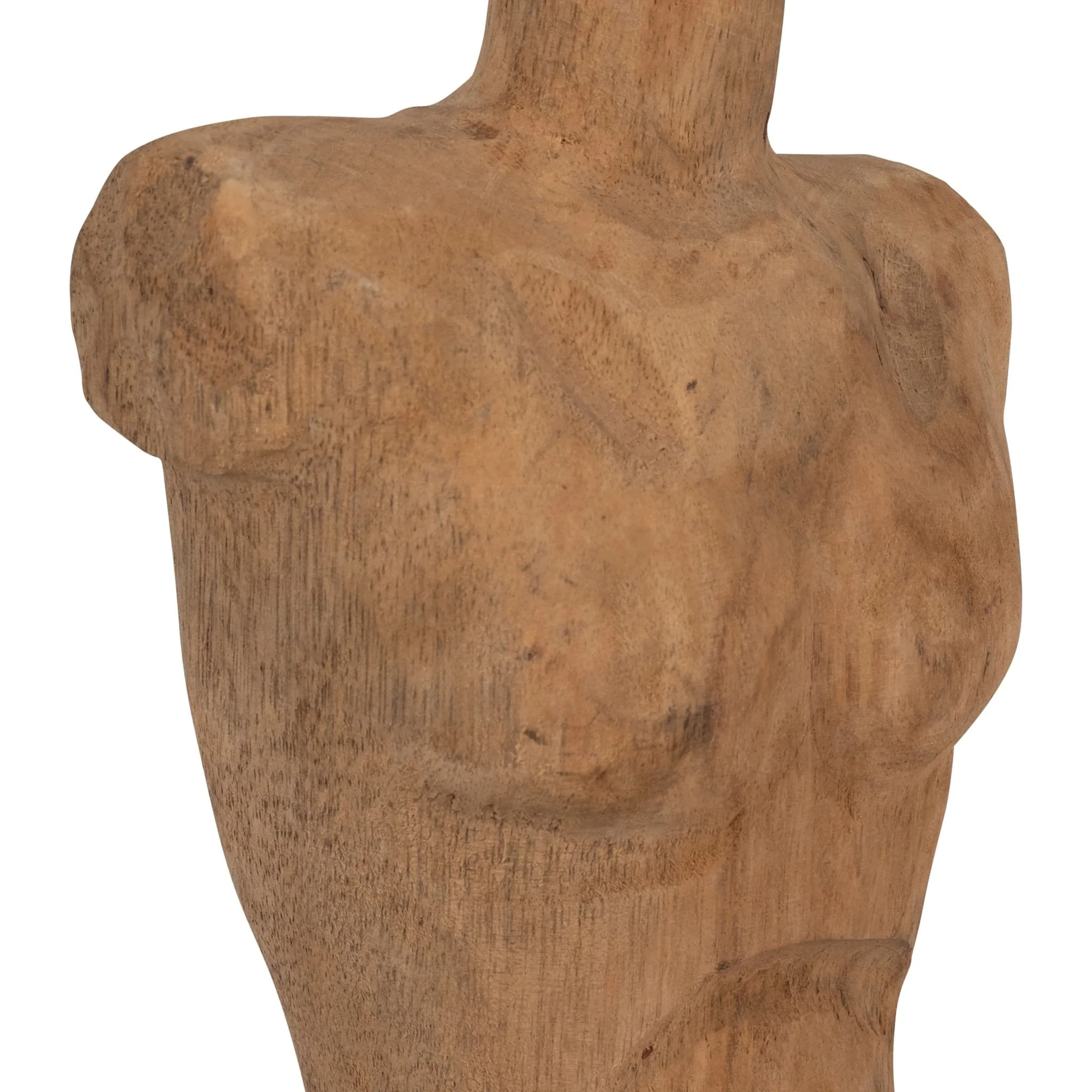 Wood, 15" Male Bust, Brown - Image 5