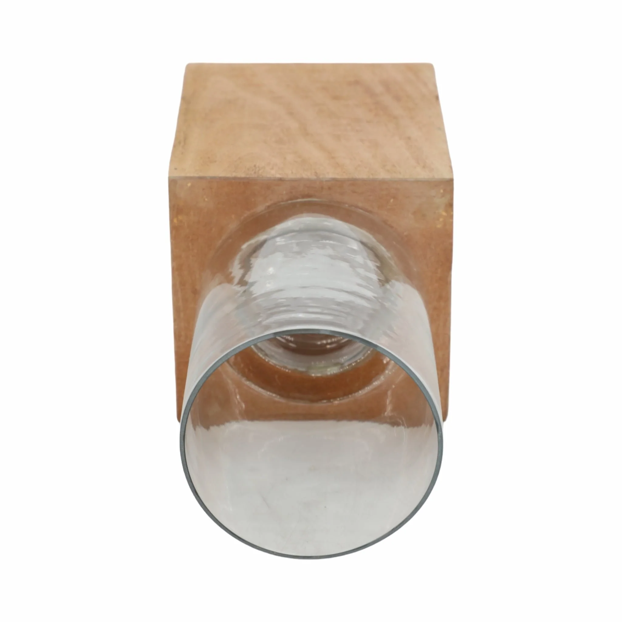 Wood, 15" Square Base Pillar Hurricane, Natural - Image 5