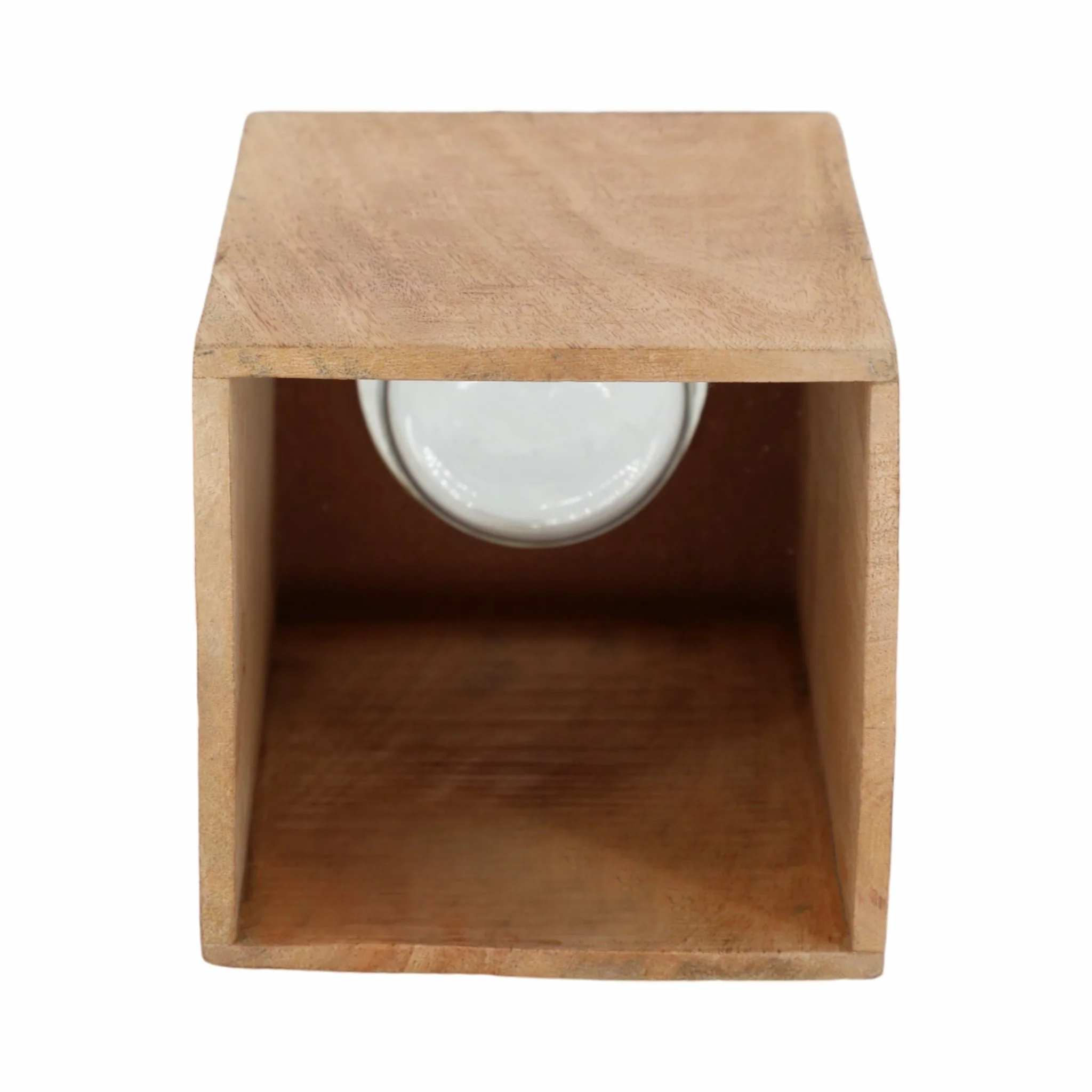 Wood, 15" Square Base Pillar Hurricane, Natural - Image 6