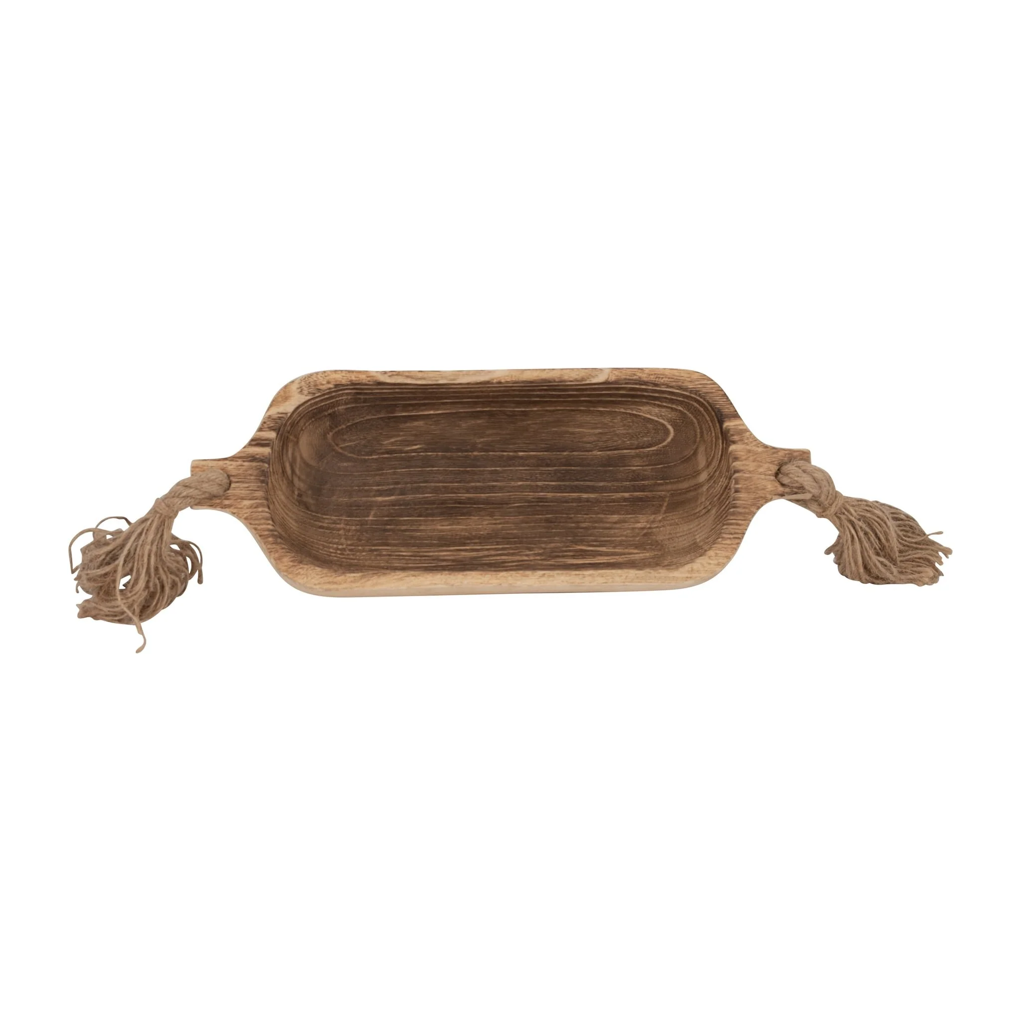 Wood, 15" Tray W/ Tassels, Natural - Image 6