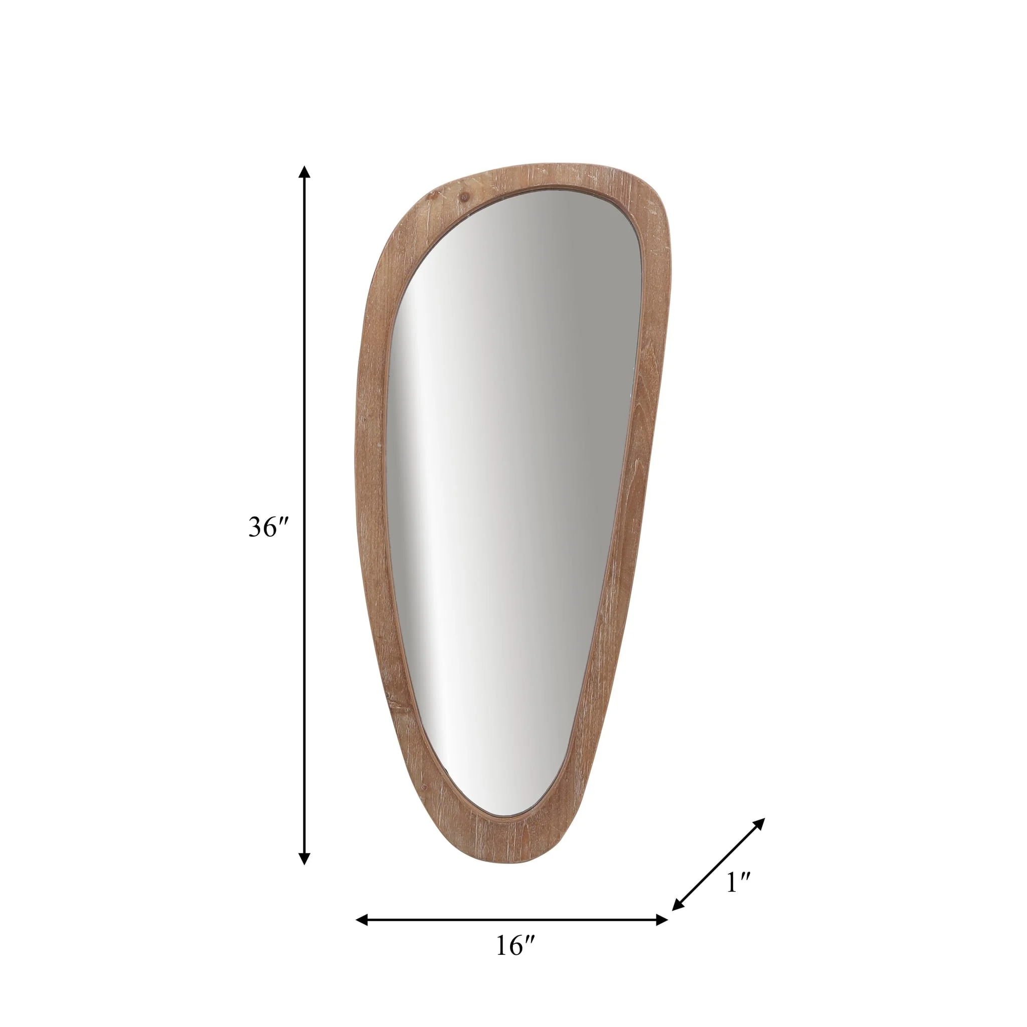 Wood, 15x36 Egg Shaped Mirror, Brown Wb - Image 3