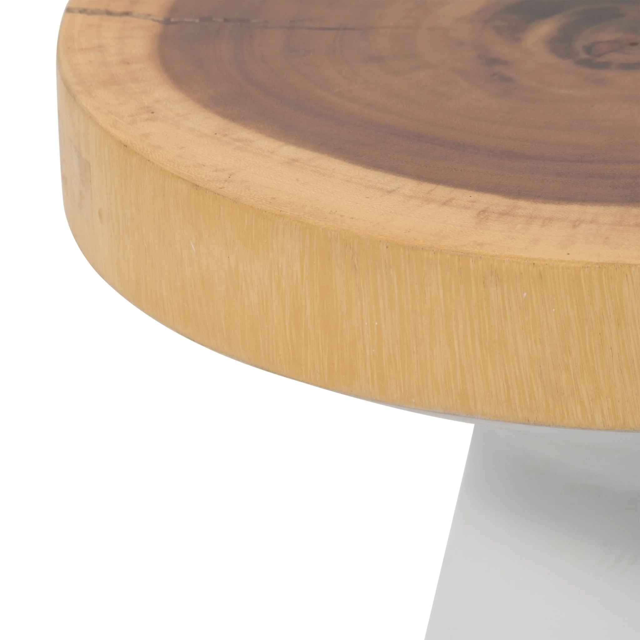 Wood, 16" Accent Table With White Base, Natural/wh - Image 6