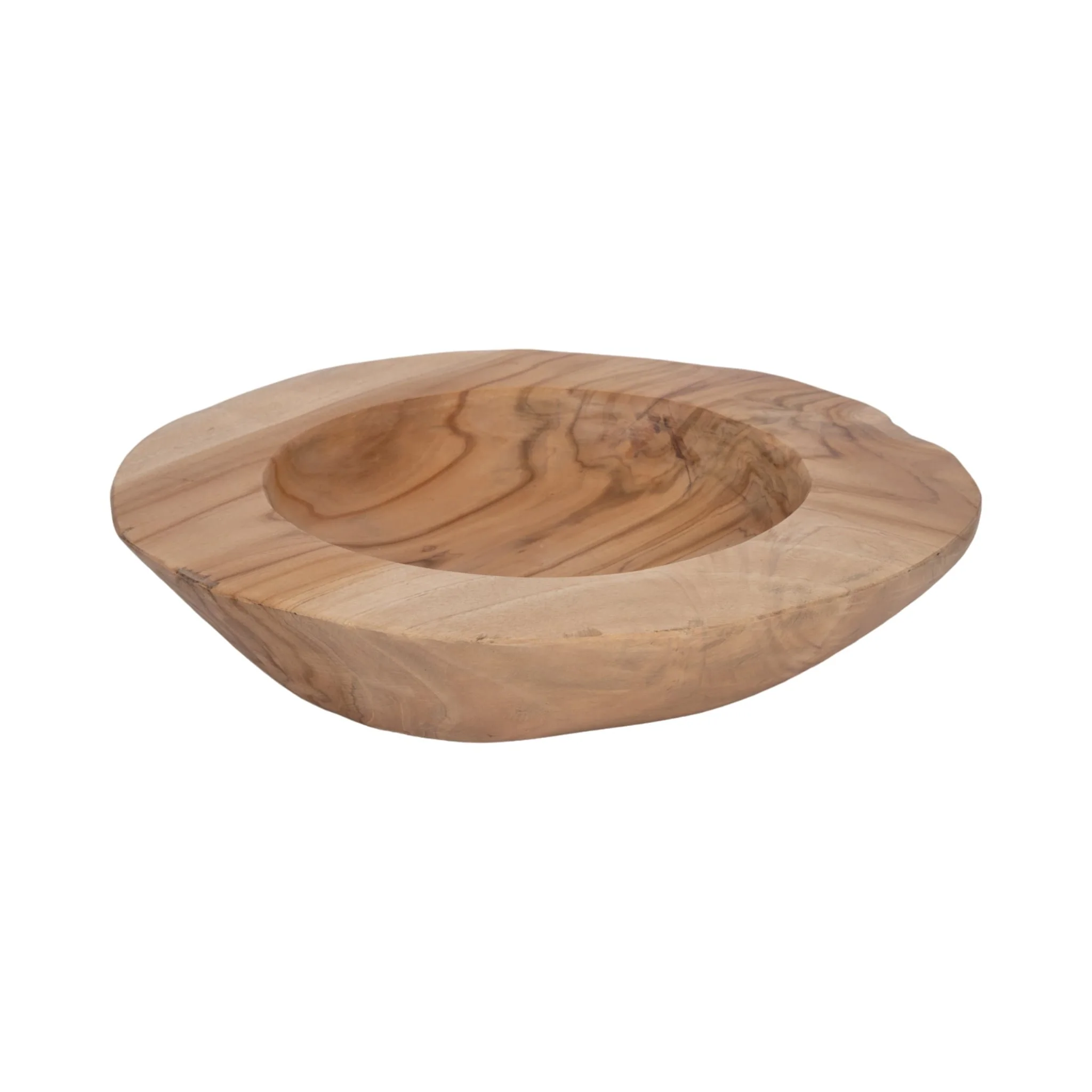 Wood, 16" Teak Organic Bowl, Natural - Image 3