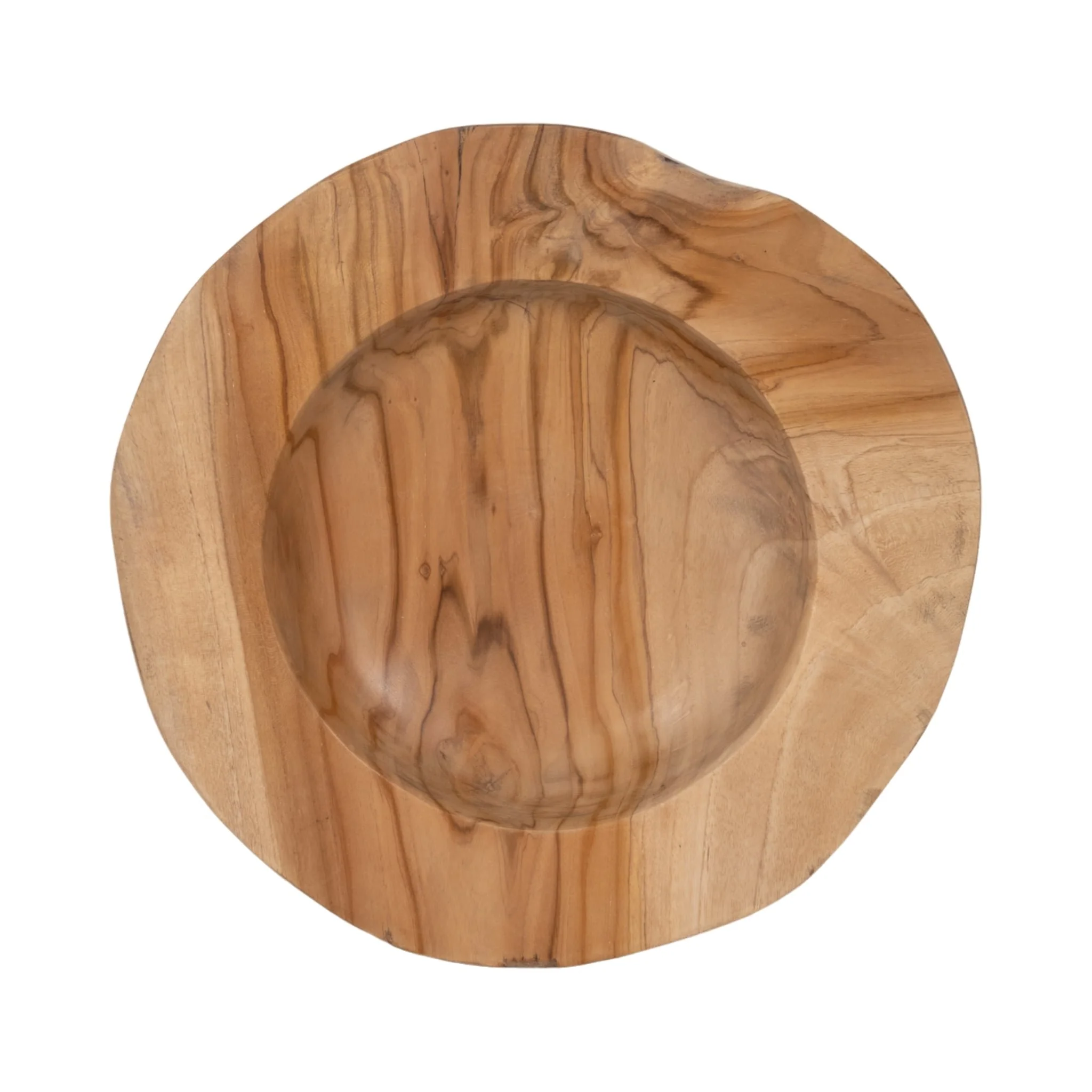 Wood, 16" Teak Organic Bowl, Natural - Image 6