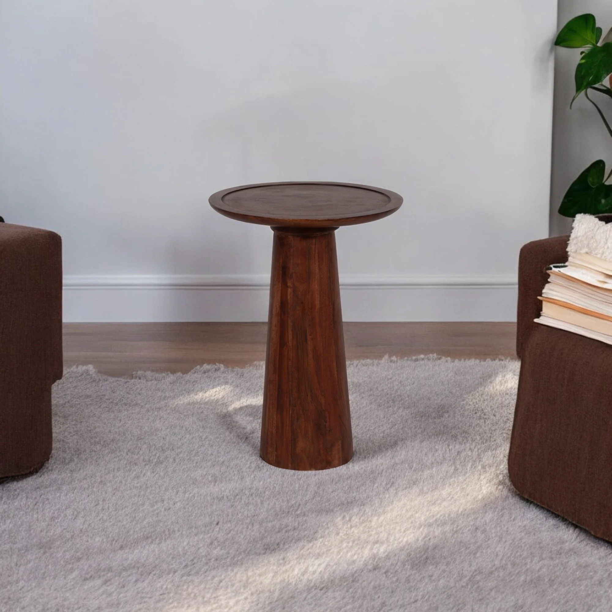 Wood,16"dx23"h Pillar Shaped Side Tble,lt Brown Kd - Image 10