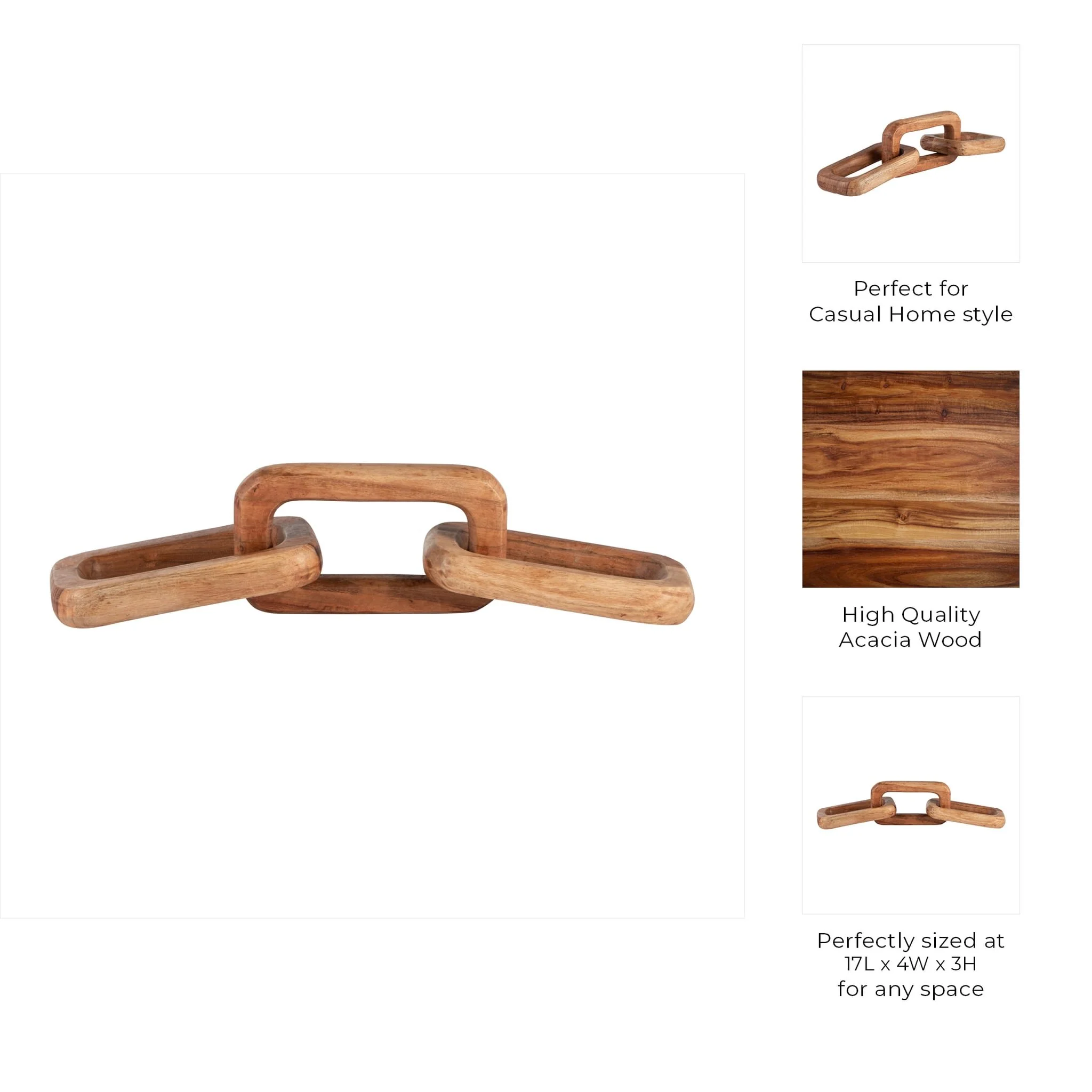 Wood,17", Triple Link Chain,brown - Image 7