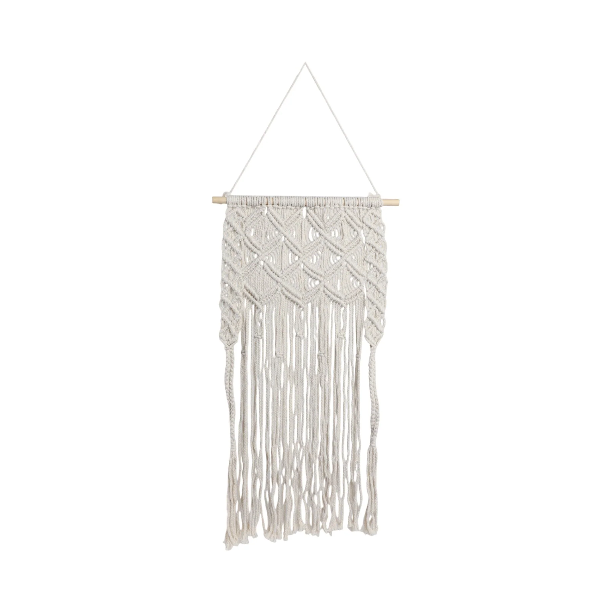 Wood, 18" Macrame Wall Shelf, Ivory - Image 6