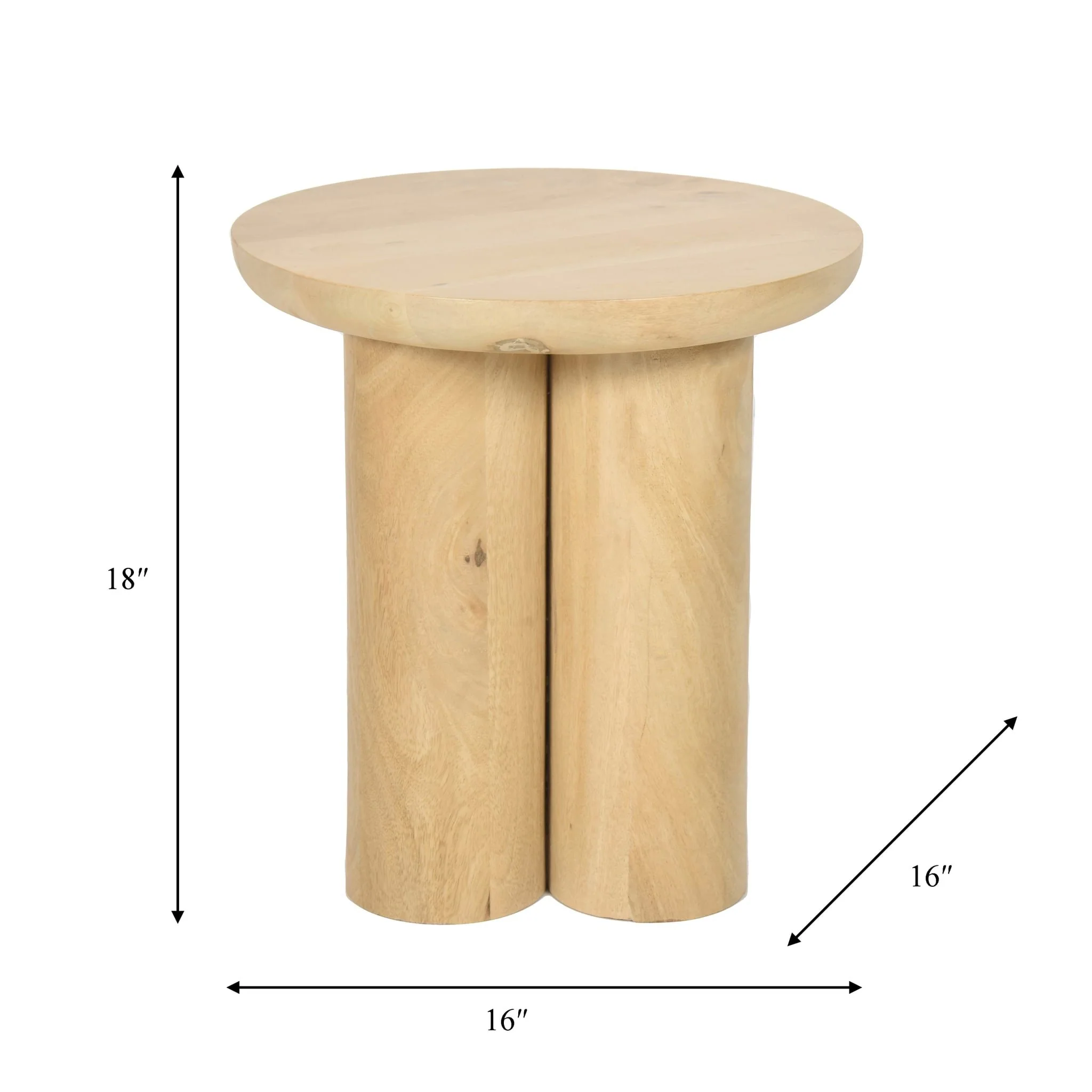 Wood, 18" Scandinavian Farmhouse Side Table, Nat - Image 6